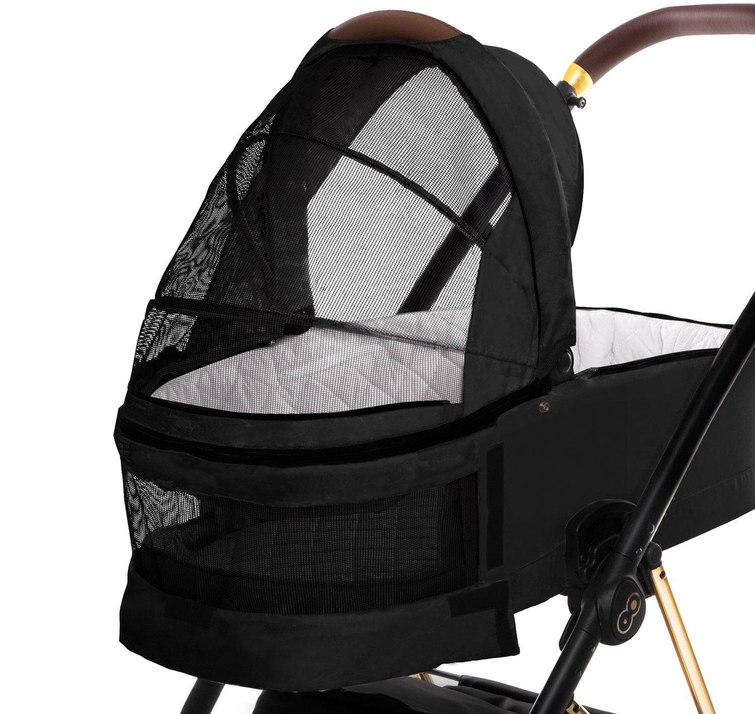 TPFFamily Kombi-Kinderwagen 4 in 1 Musse Ultra, Baby Buggy Babywanne Autositz Isofix Basis, großes Zubehör-Set Kinderwagen 4 in 1 Stoff Zen, Gestell Rosé Gold