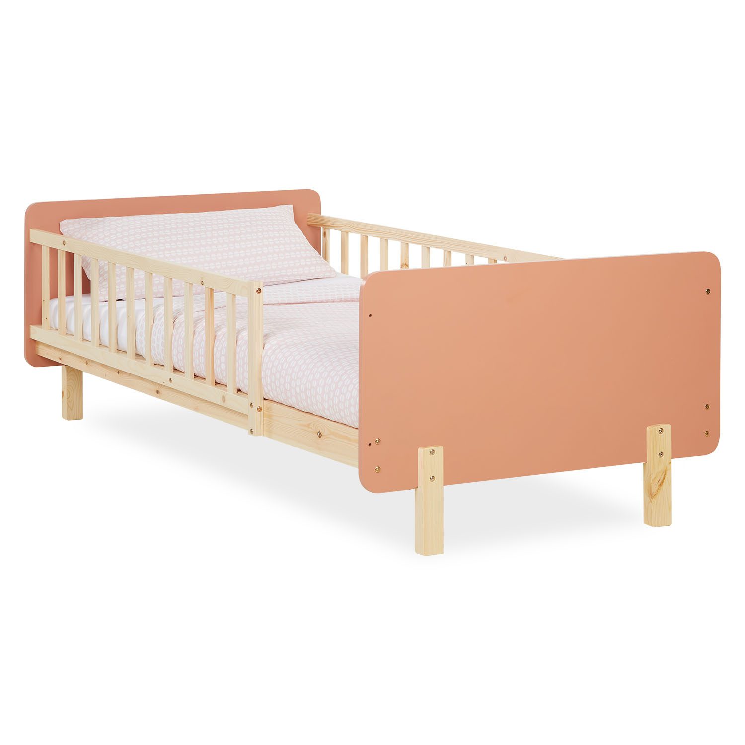 Homestyle4u Holzbett Kinderbett 90x200 Einzelbett Rausfallschutz günstig online kaufen