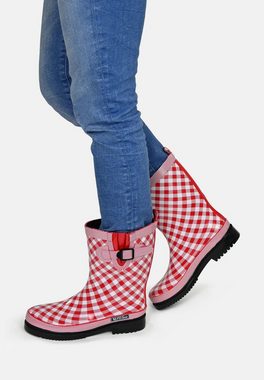 MADSea Checkered Gummistiefel rot karierter Stiefel mit Deko-Schnalle