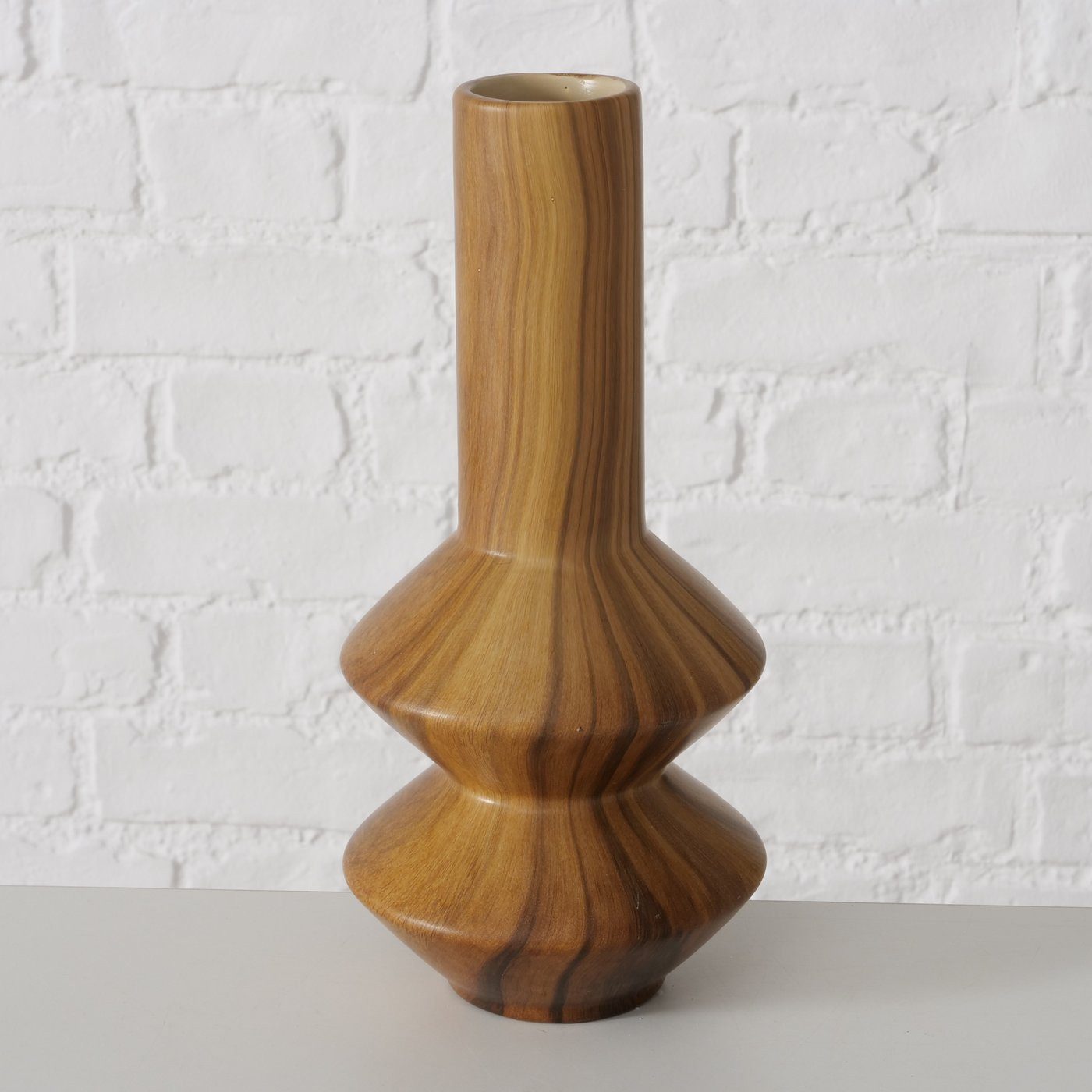 Dekovase Vase Wilhelmy, 29 cm hoch, Braun, 2048459