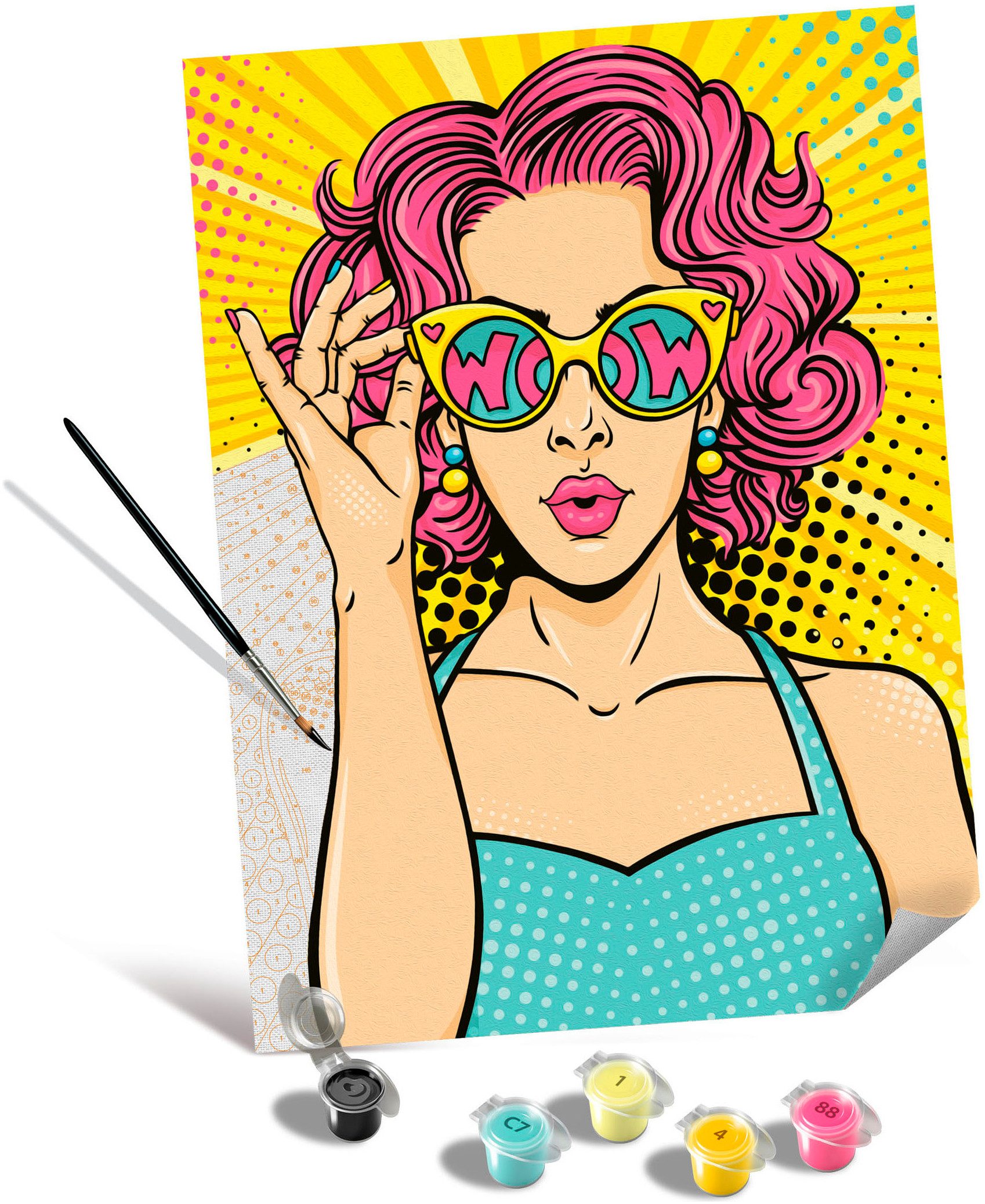 Ravensburger Malen nach Zahlen CreArt, ART Collection, Leinwand Lady in Pink, für Erwachsene; Made in Europe