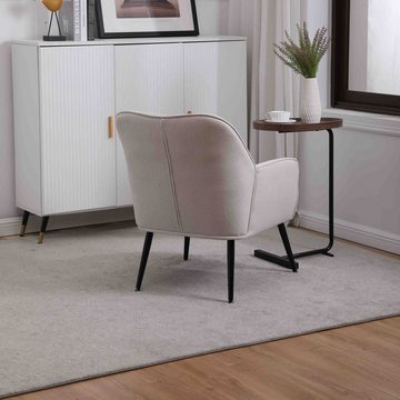 WISHDOR Loungesessel Polstersessel Relaxsessel Einzelsessel, Gepolsterte Einzelsofa Stuhl (Büro Freizeit Gepolsterte Einzelsofa Stuhl), Kaffee Stuhl mit Metallbeinen