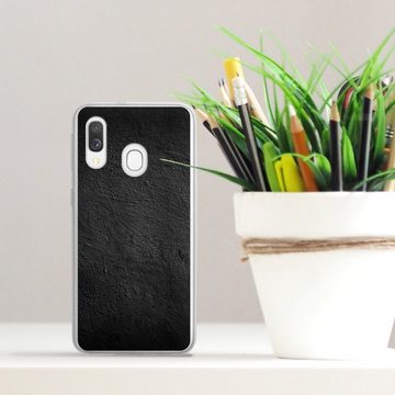 DeinDesign Handyhülle Beton Wand Stein Betonwand schwarz, Samsung Galaxy A40 Silikon Hülle Bumper Case Handy Schutzhülle