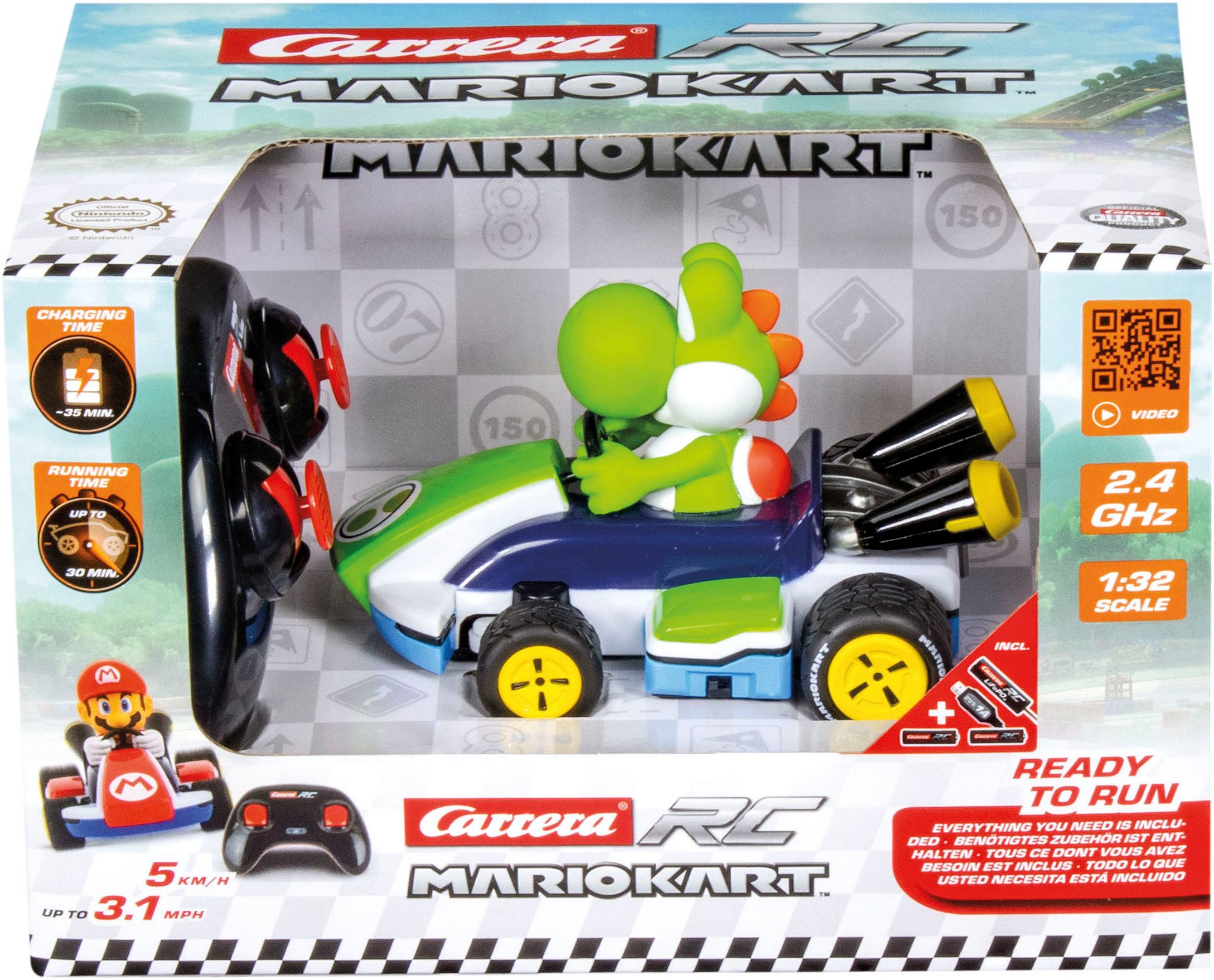 Carrera® RC-Auto Carrera® RC Mario Kart™ - Race Kart, Yoshi, 2,4GHz