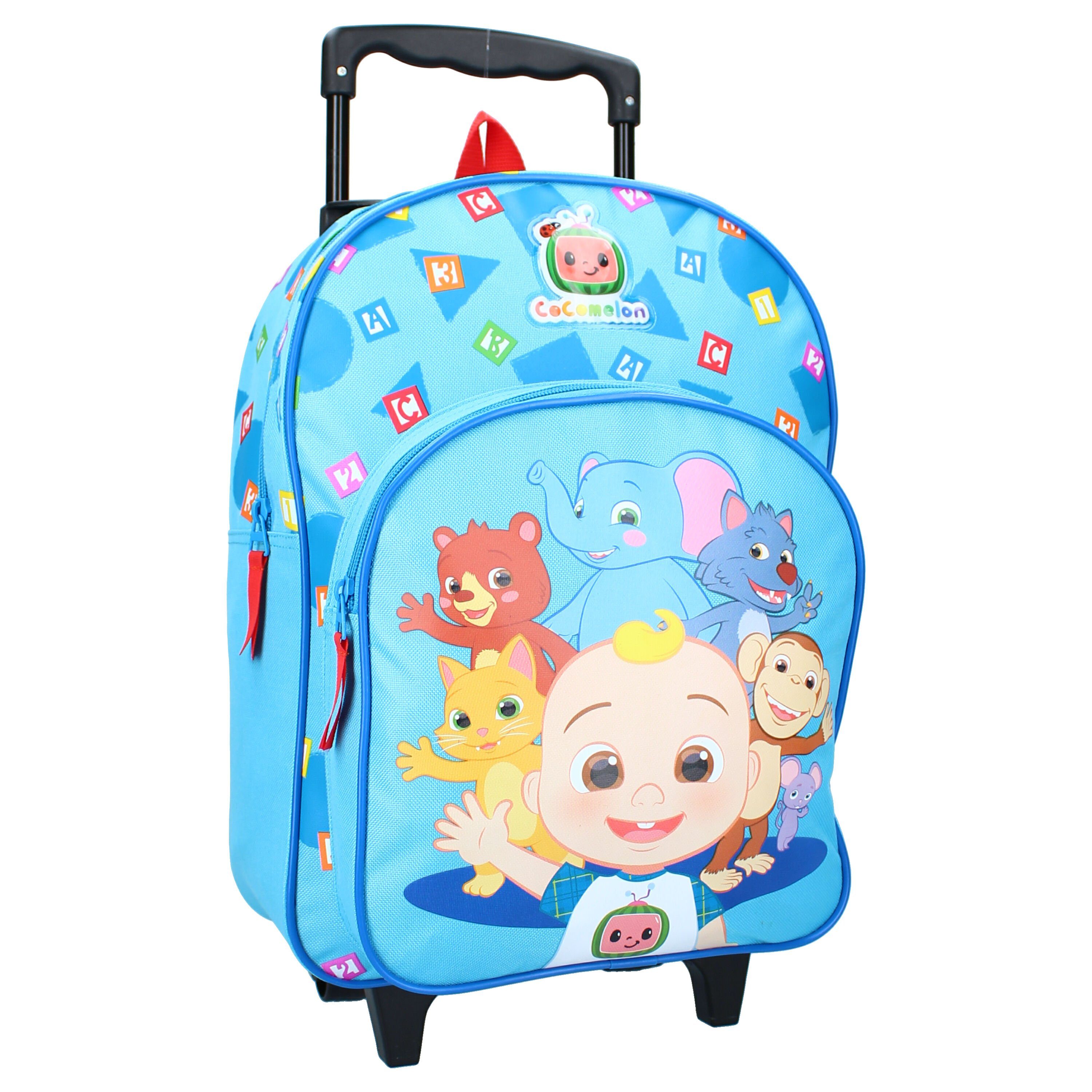 Cocomelon Reisekoffer Rucksack (615-2409), cm, Vadobag 38 Kinderrucksack Kinder-Reise Koffer Kinder Trolley Schulwagen,