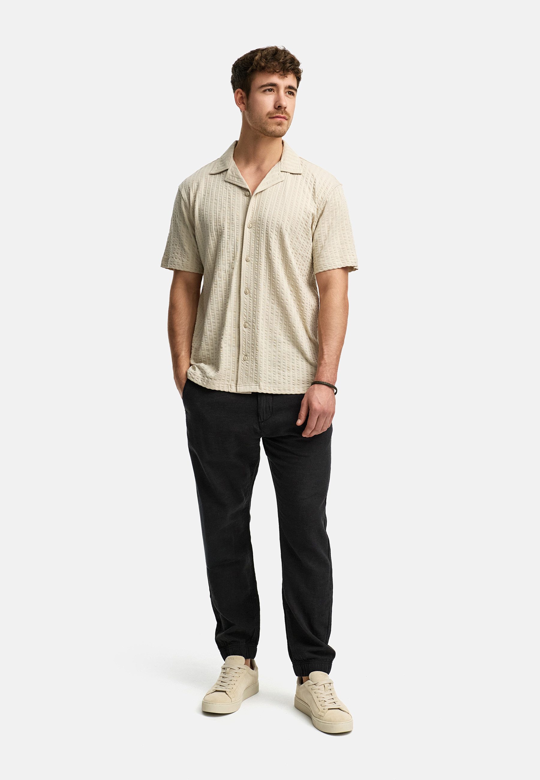 Indicode Kurzarmhemd Herren INCrepe Herrenhemd Kurzarm Strukturstoff für den perfekten Fit