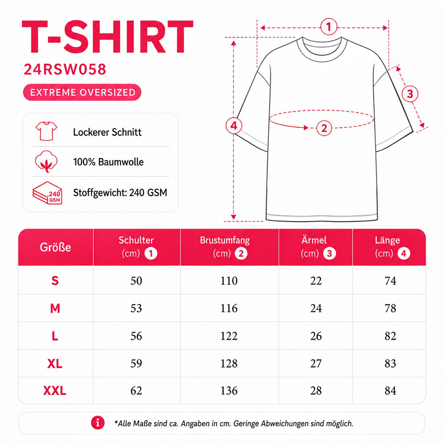 Reichstadt Oversize-Shirt Damen Oversized Kurzarmshirt 24RSW058 Luftiges Baumwolljersey mit formstabilem Rippbund – Bild 4 von 5