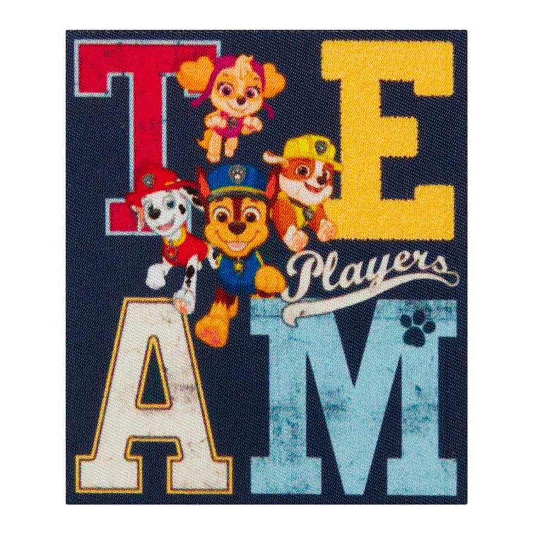 PAW PATROL Aufnäher Bügelbild, Aufbügler, Applikationen, Patches, Flicken, zum aufbügeln, Polyester, Team Players Chase Skye Marshall Rubble