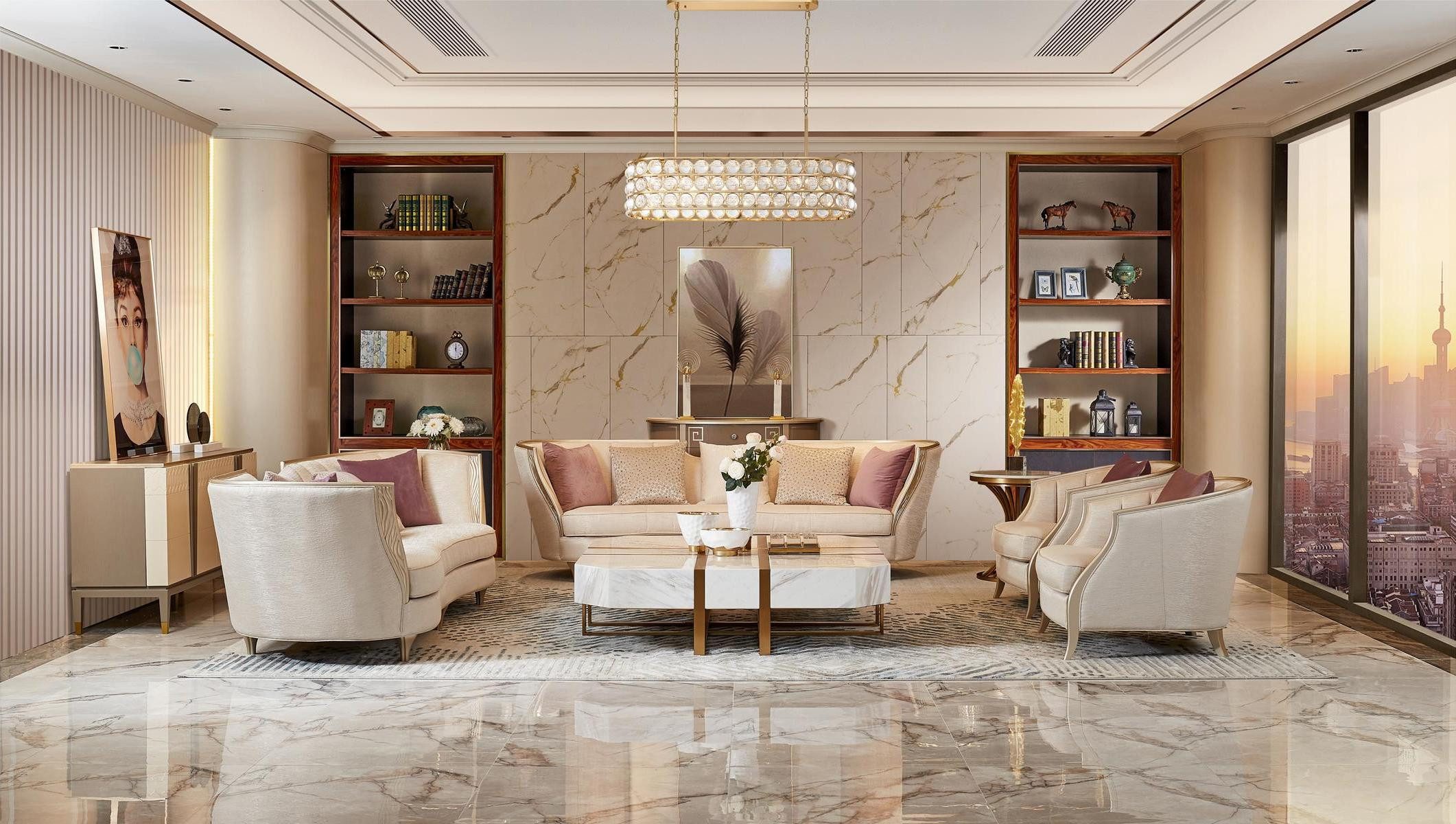 Xlmoebel Sofa Wohnzimmermöbel im amerikanischen Stil Design mit luxuriöser, Hergestellt in Europa