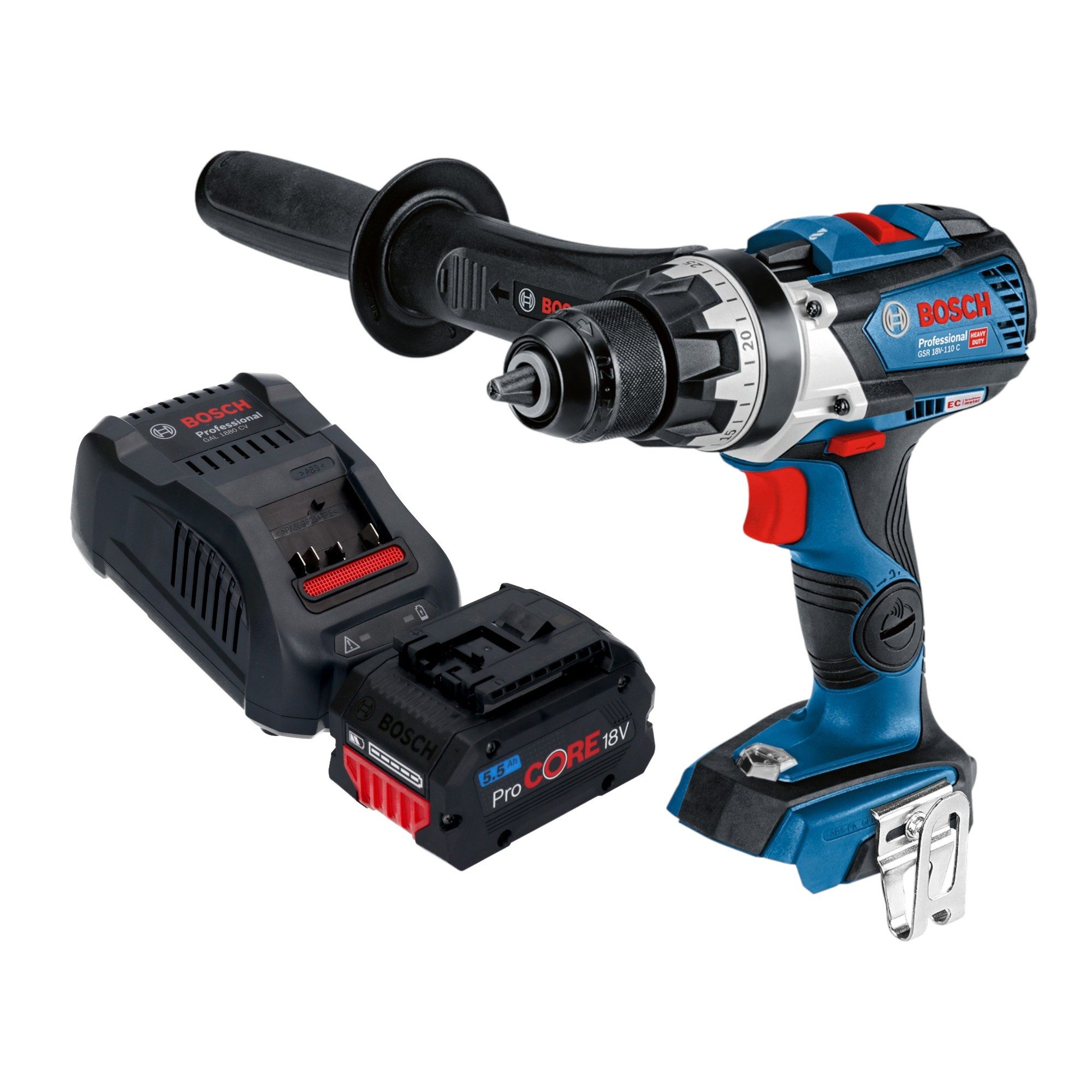Bosch Professional Akku-Schrauber GSR 18V-110 C Professional Akku Bohrschrauber 18 V 110 Nm Brushless