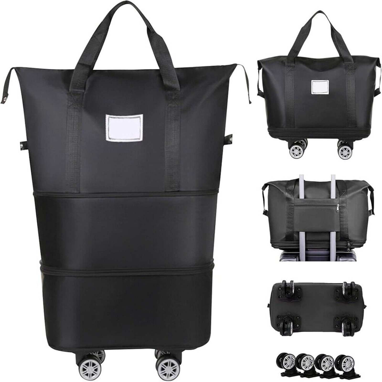 Reisetasche Erweiterbar Handtasche mit Rollen Weekender Tasche