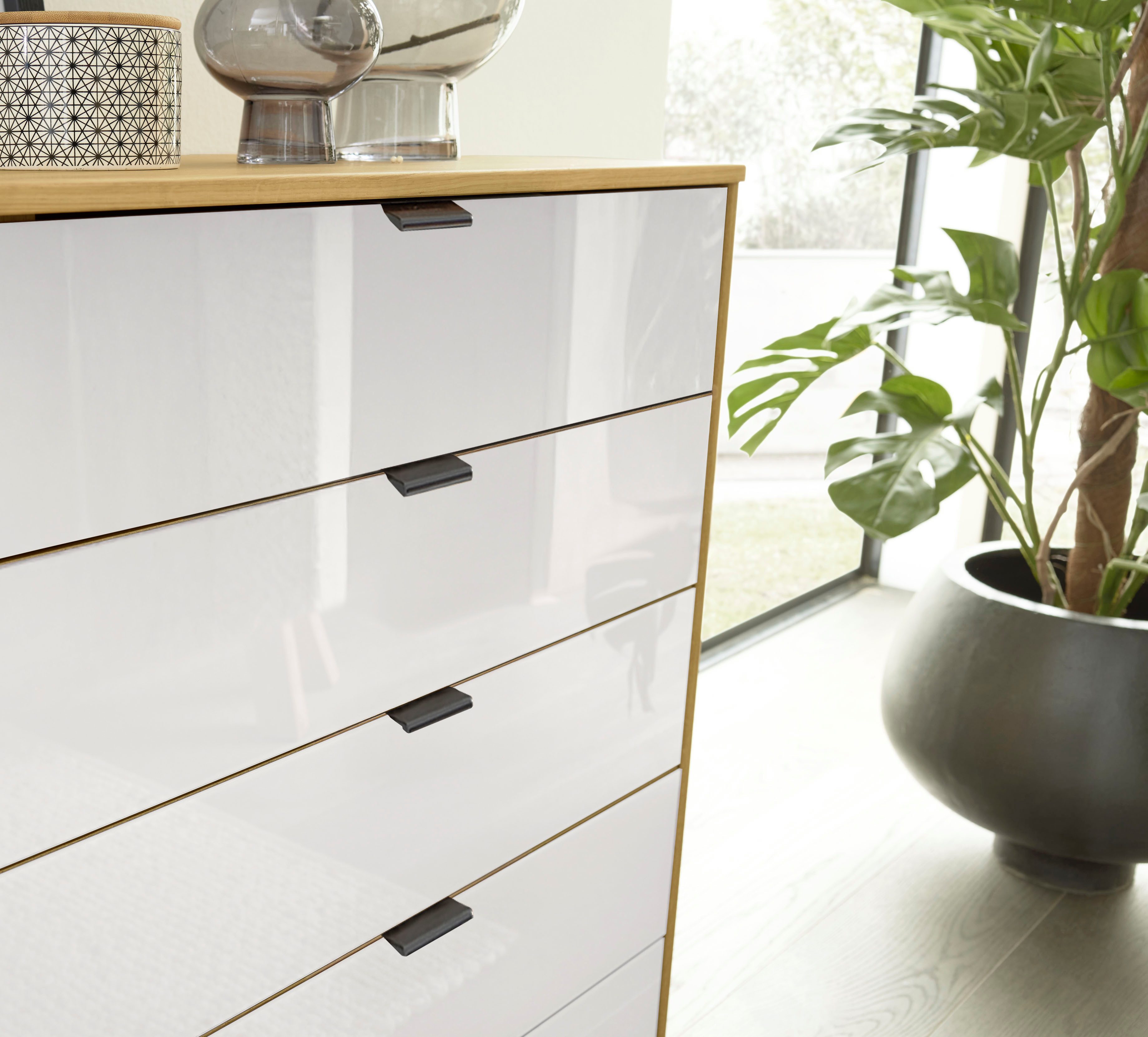 WIEMANN Kombikommode Cardiff Sideboard, Wäscheschrank, teilmassiv Erle, mit Schubladen (Kommode 120x86x43 cm, braun, mit Dämpfung, MADE IN GERMANY), verschiedenen Ausführungen, inklusive Einlegeboden