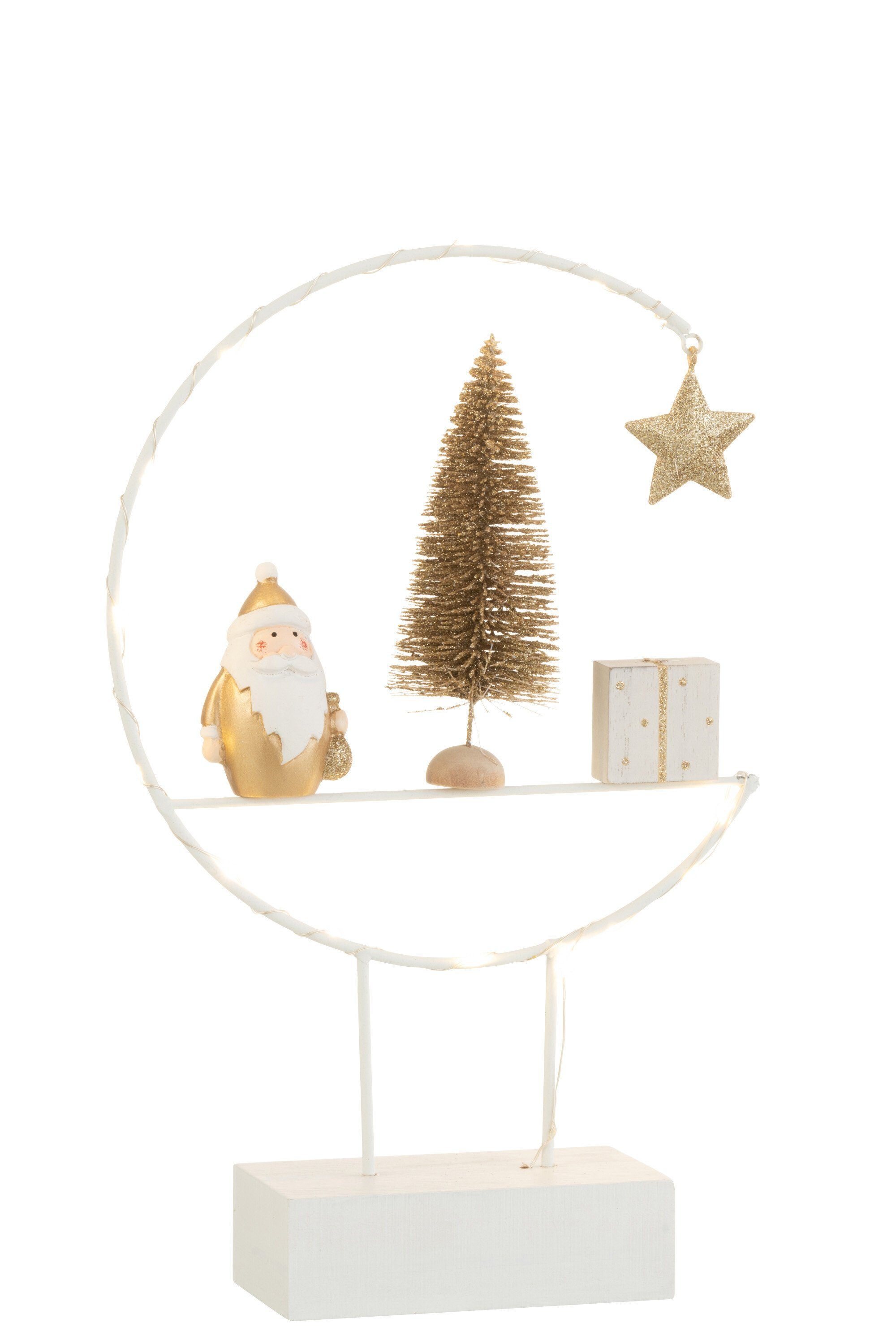 Weihnachtsfigur Weihnachts LED Halbkreis Weihnachtsmann Tannenbaum Geschenk Stern 30cm
