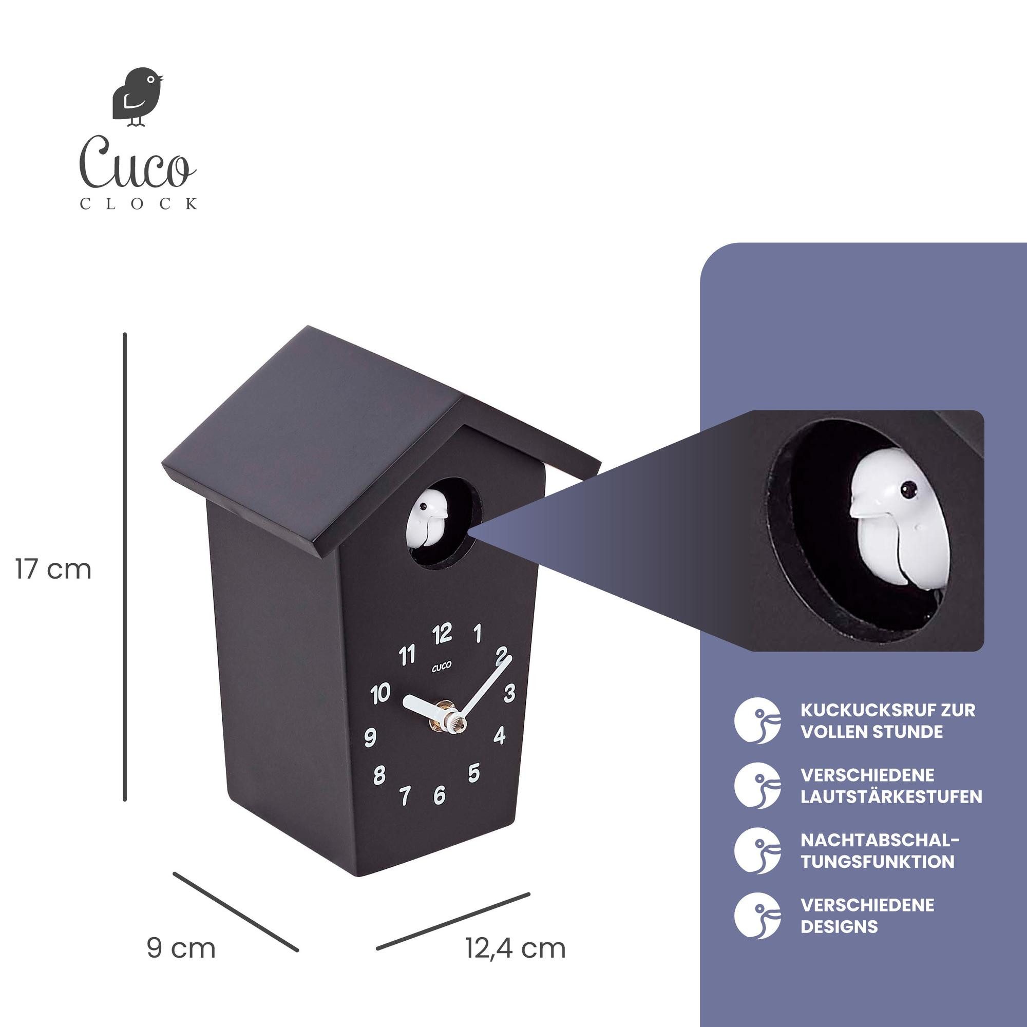 Cuco Clock Wanduhr Mini Kuckucksuhr HOCHHAUS, Wanduhr, Moderne Schwarzwaldu günstig online kaufen