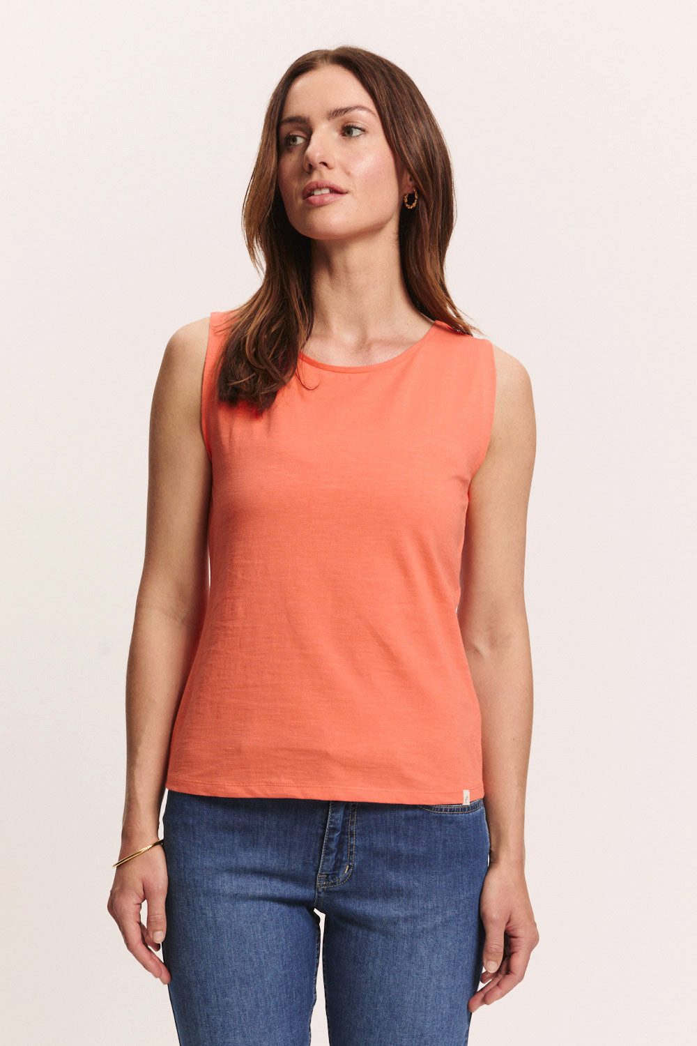 Shirttop Jerseytop Junaa Slub Jersey mit Rücken-Schlitz