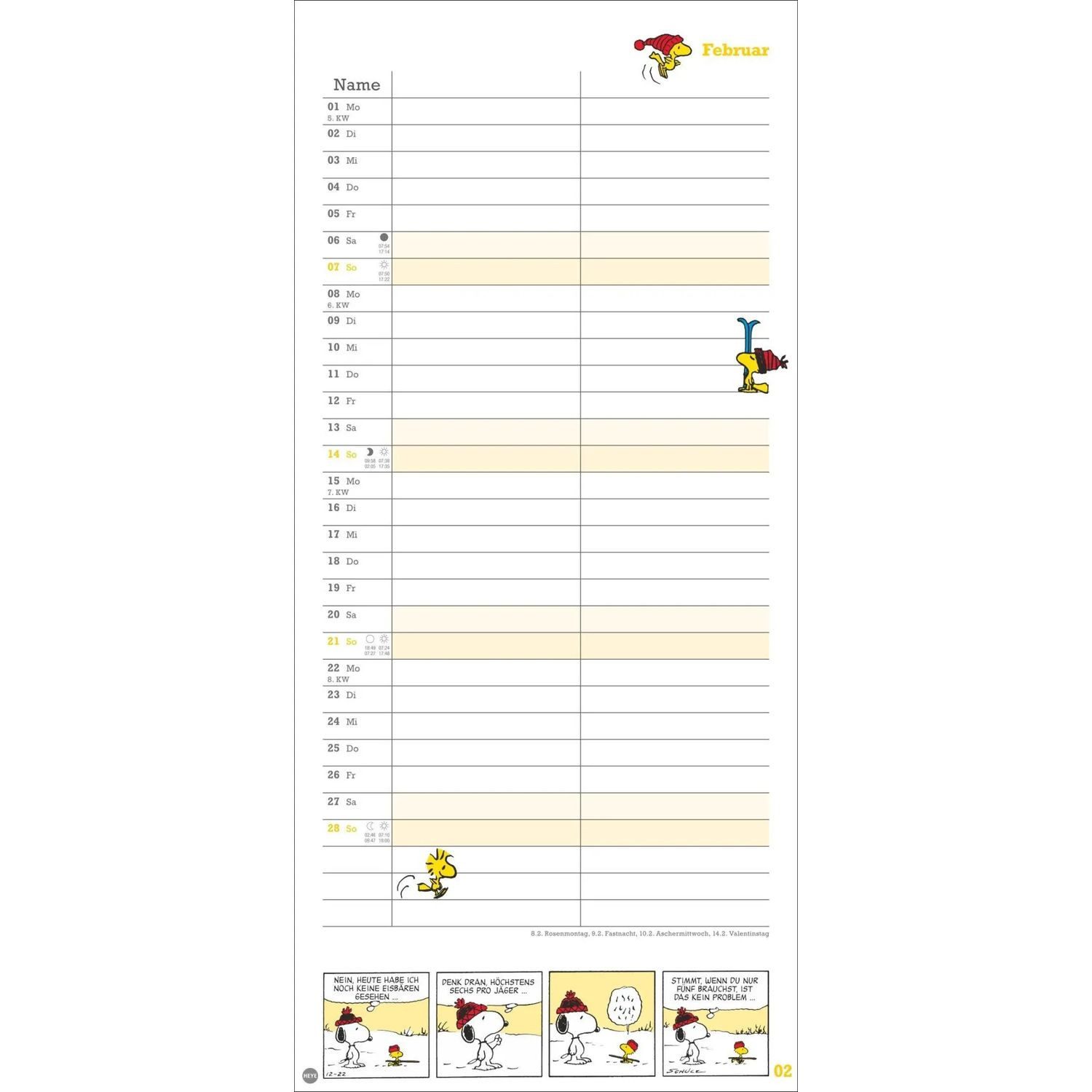 HEYE Wandkalender Peanuts Planer Wir zwei 2027