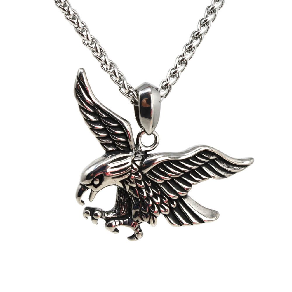 Kette mit Anhänger Lederkette Edelstahlkette 316L ADLER