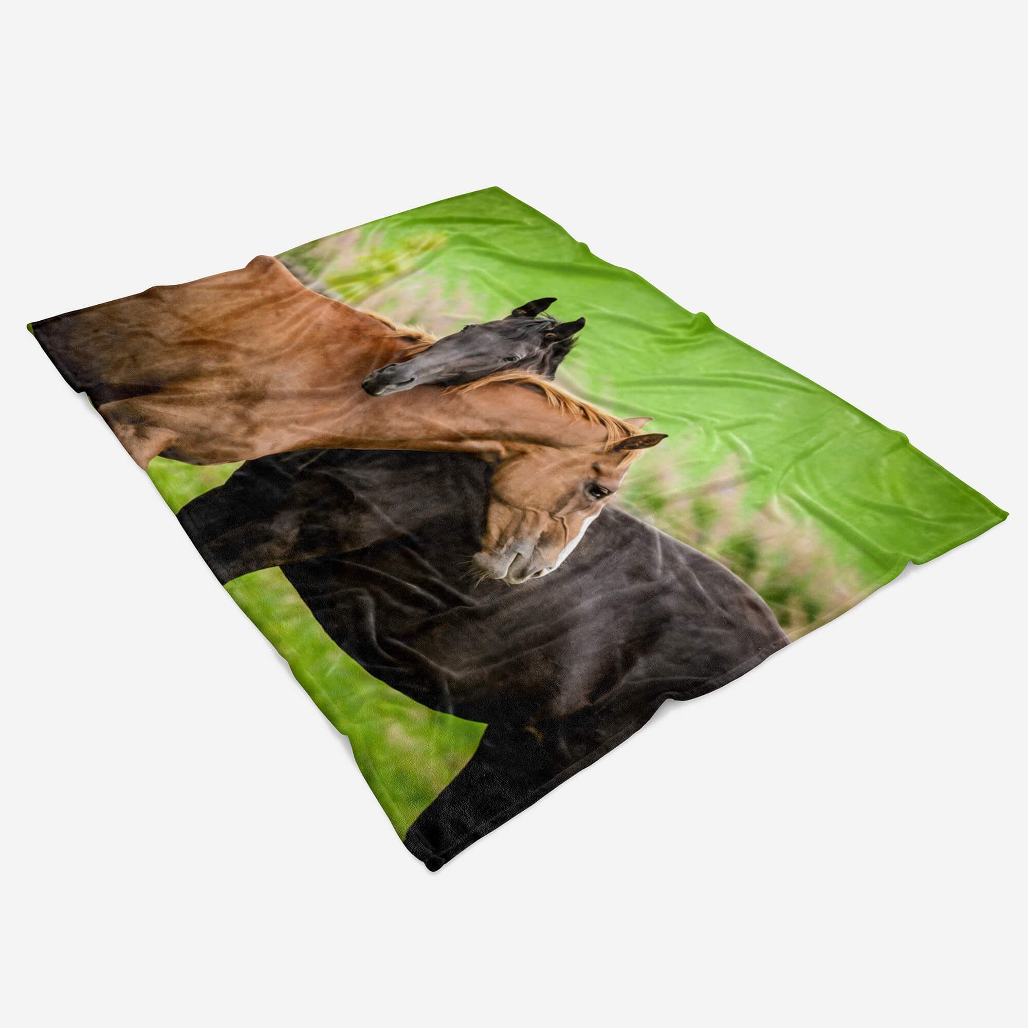 Handtücher Handtuch Strandhandtuch Saunatuch Kuscheldecke mit Tiermotiv Pferde Schön, Baumwolle-Polyester-Mix (1-St), Handtuch