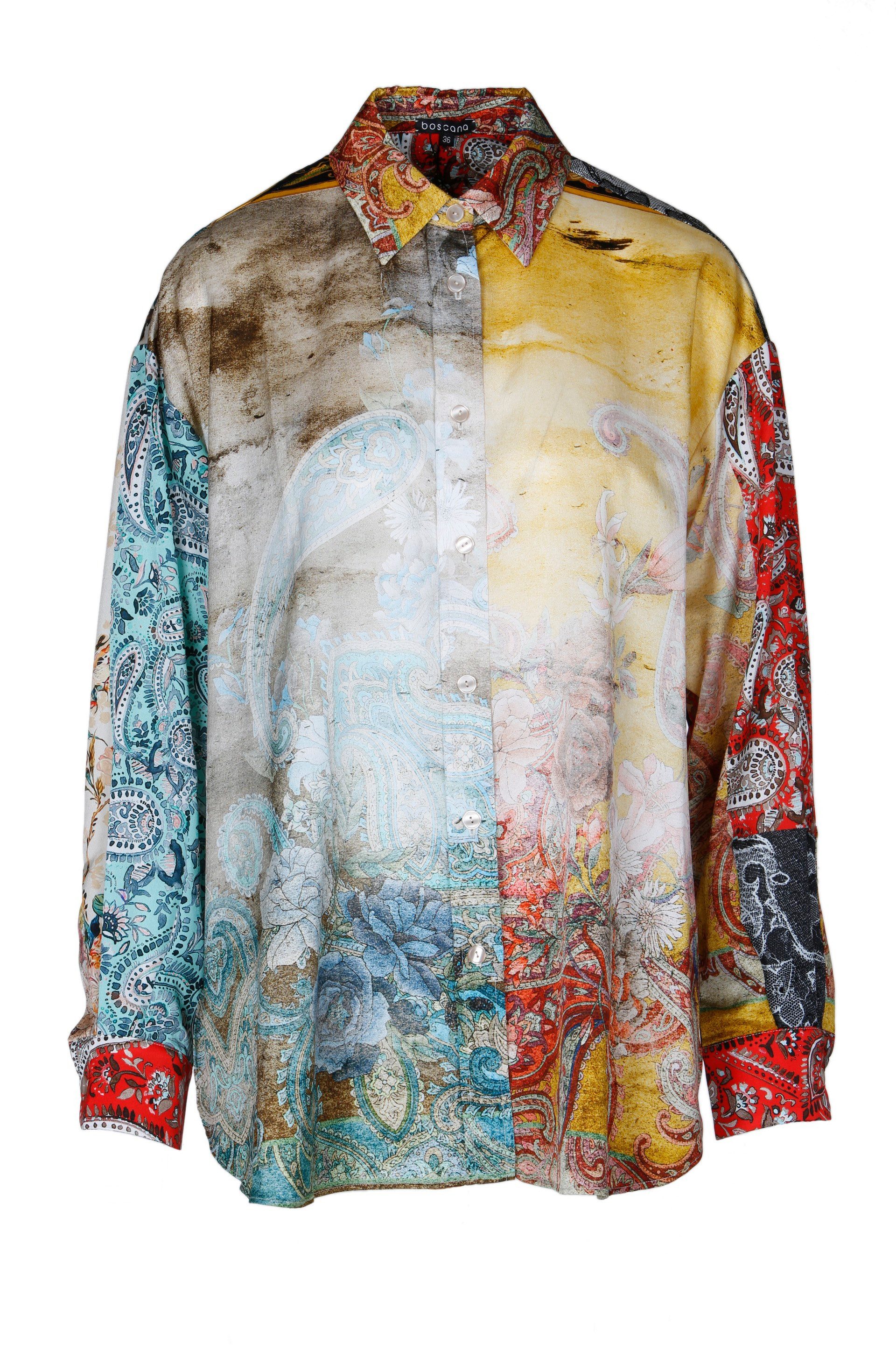 Boscana Seidenbluse Bluse aus reiner Seide mit gemusterten Print