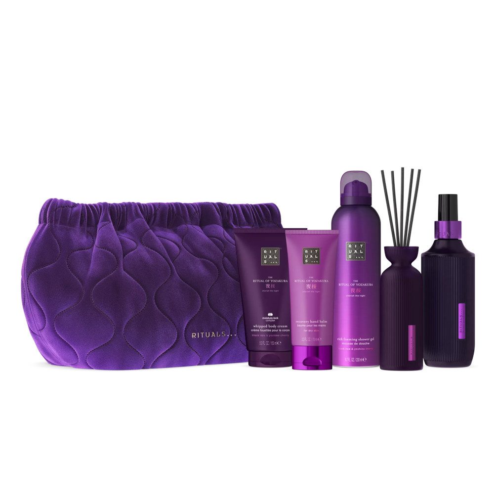 Rituals Pflege-Geschenkset Rituals Yozakura Geschenk-Tasche L – 5-teilig mit Kirschblüte & Sake, 5-tlg., Sinnlicher Blütenduft & luxuriöse Pflege in eleganter Kosmetiktasche
