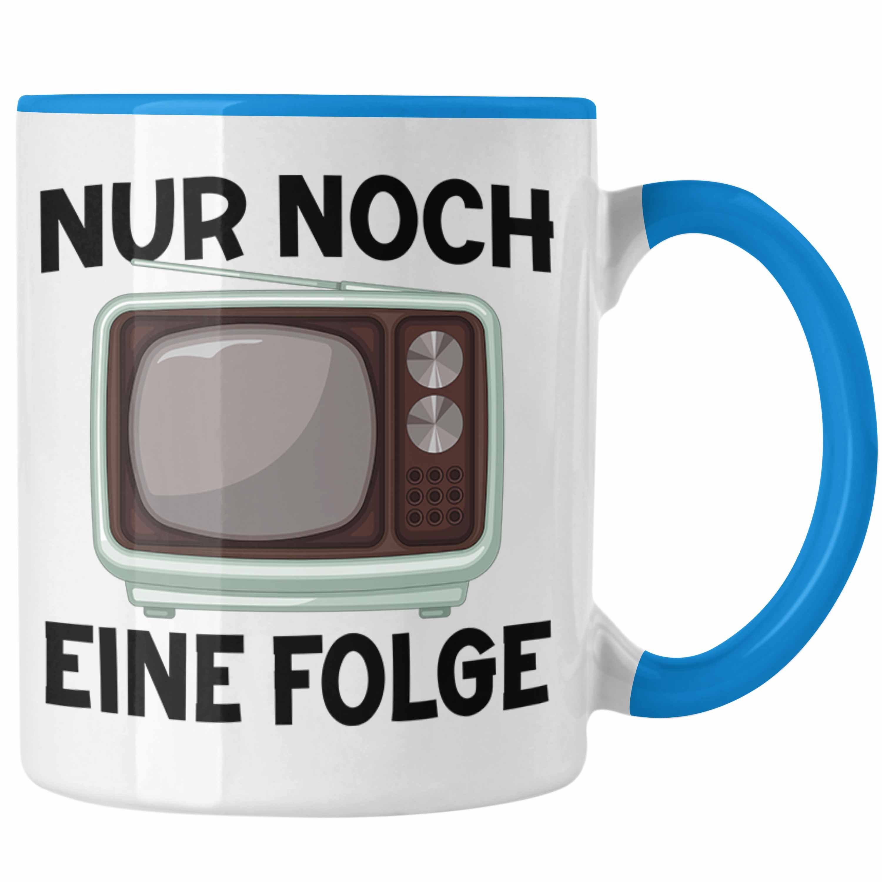 Trendation Tasse Trendation - Nur Noch Eine Folge Serien Gucker Tasse Geschenkidee Seri Blau