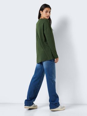 Noisy may Longpullover Lockeres Langarm Basic Shirt NMMATHILDE 5439 in Grün