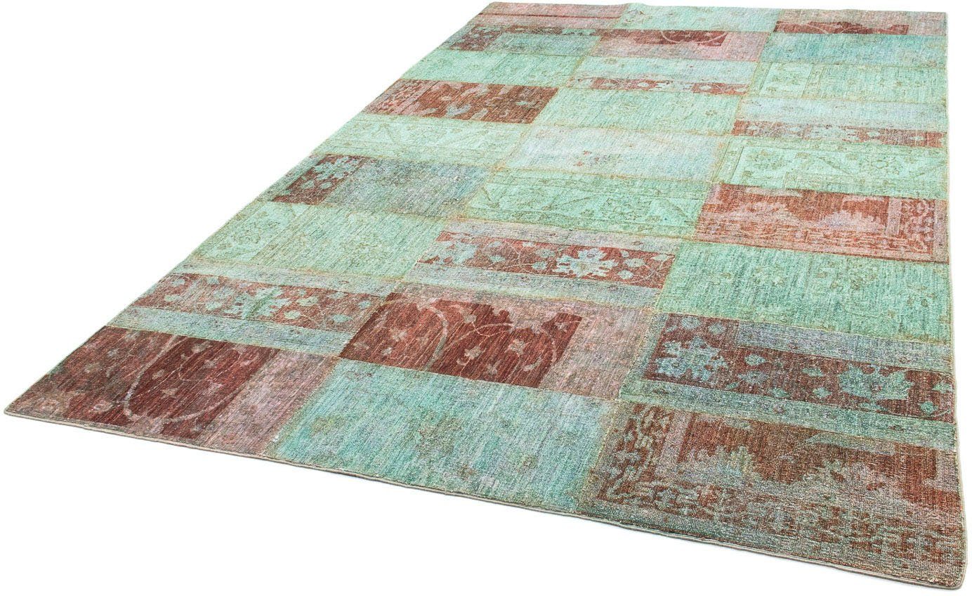 Teppich Patchwork - 270 x 182 cm - mehrfarbig, morgenland, rechteckig, Höhe: 7 mm, Wohnzimmer, Handgeknüpft, Einzelstück mit Zertifikat