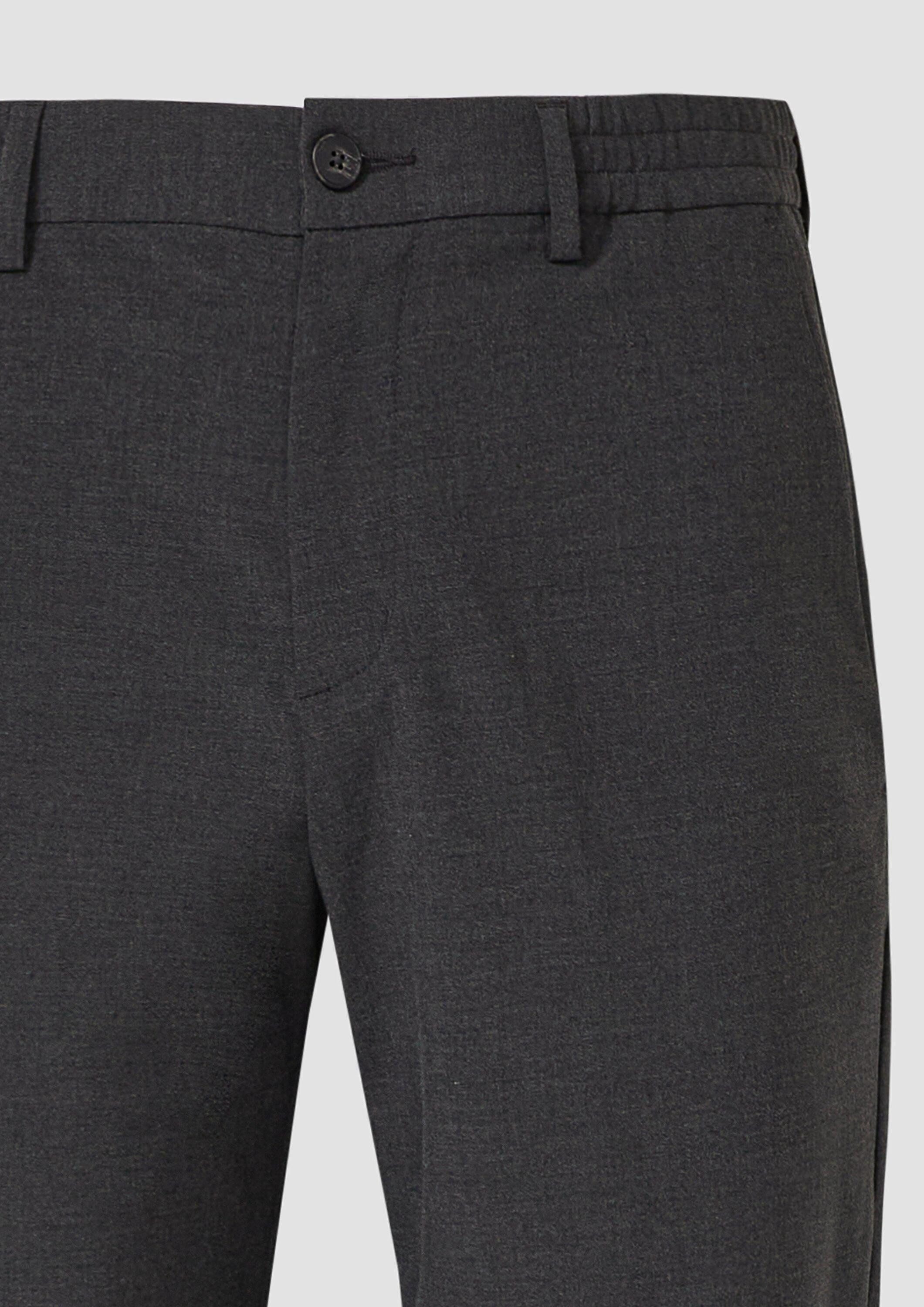 s.Oliver Chinos Hose Wide-Leg-Hose mit Elastikbund aus meliertem Stretch-Gewebe