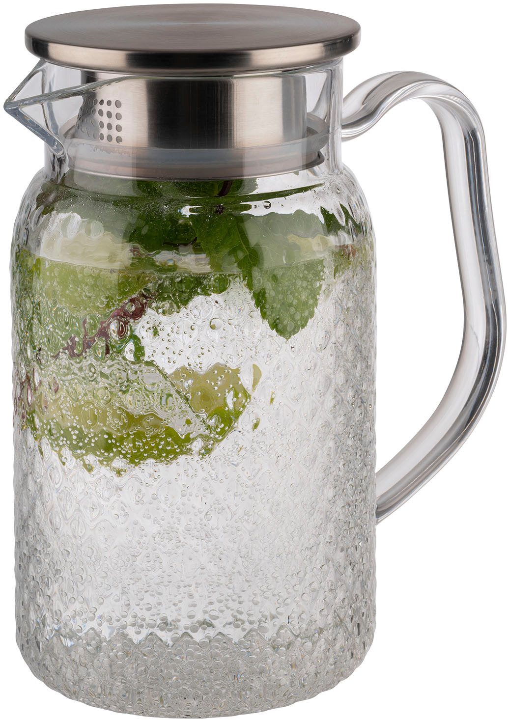 APS Wasserkanne Saft-/ Wasserkanne Ø 10 cm, 1 Liter, 1 l, (1-St), Deckel aus Edelstahl mit Silikondichtung