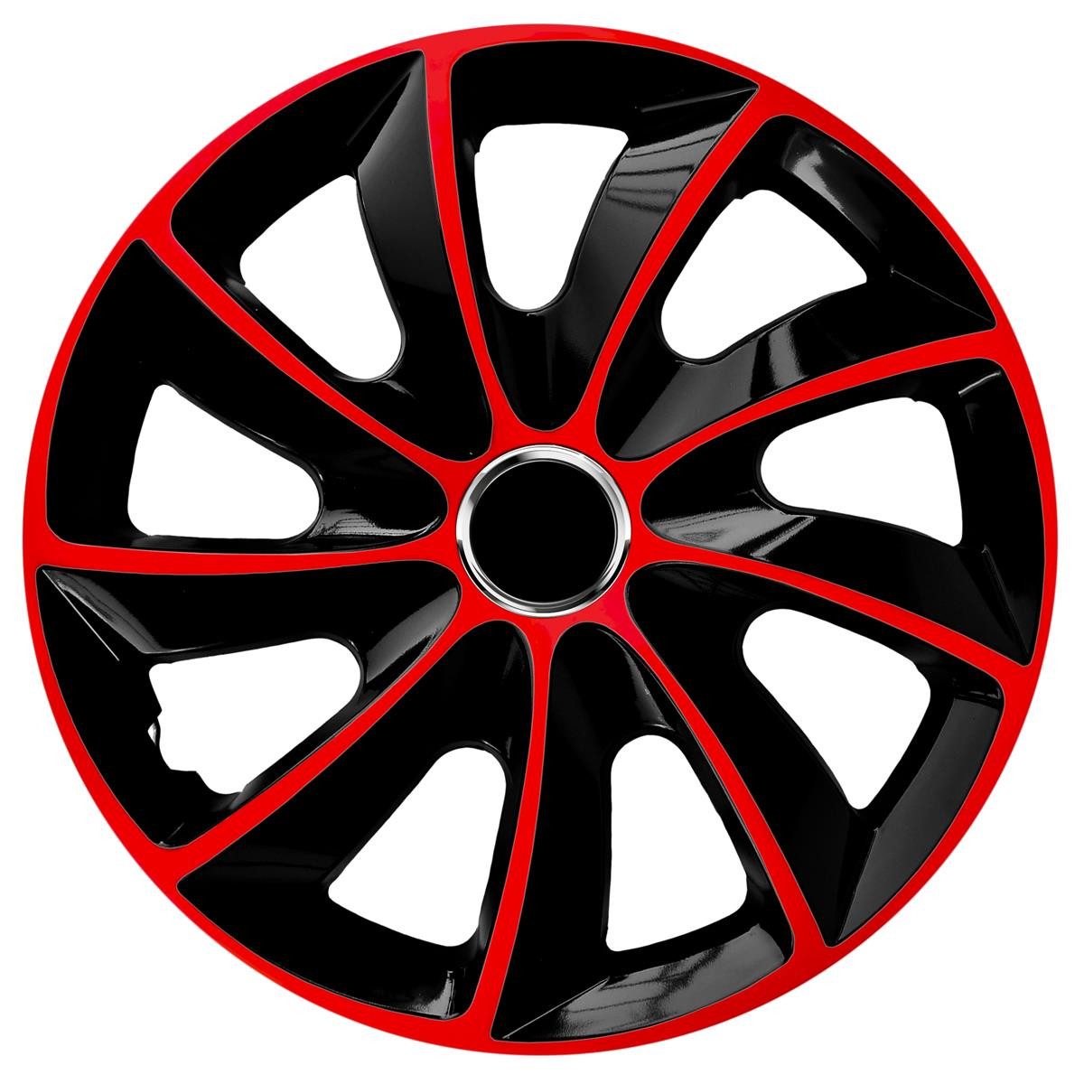 NRM Radkappe STIG extra 13 Zoll in Rot/Schwarz, 13 in Zoll, (4-St) Radzierblenden für Stahlfelgen Zweifarbige Radkappen Satz 4er Set 13"