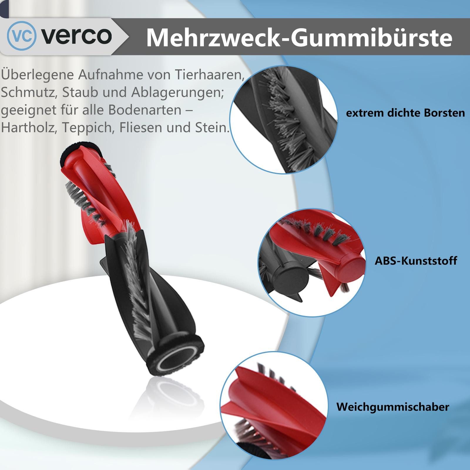 VERCO Reinigungsbürsten-Set Reinigungskit für Roborock, Für Roborock Qrevo S5V, Für Roborock Qrevo Edge S5A, Für Roborock Qrevo Curv, Für Roborock Qrevo Curv S5X, Für Roborock Qrevo Edge, (17-tlg), Ersatz Teile Set Wartungskit Filter Seitenbürste Zubehör Bürste