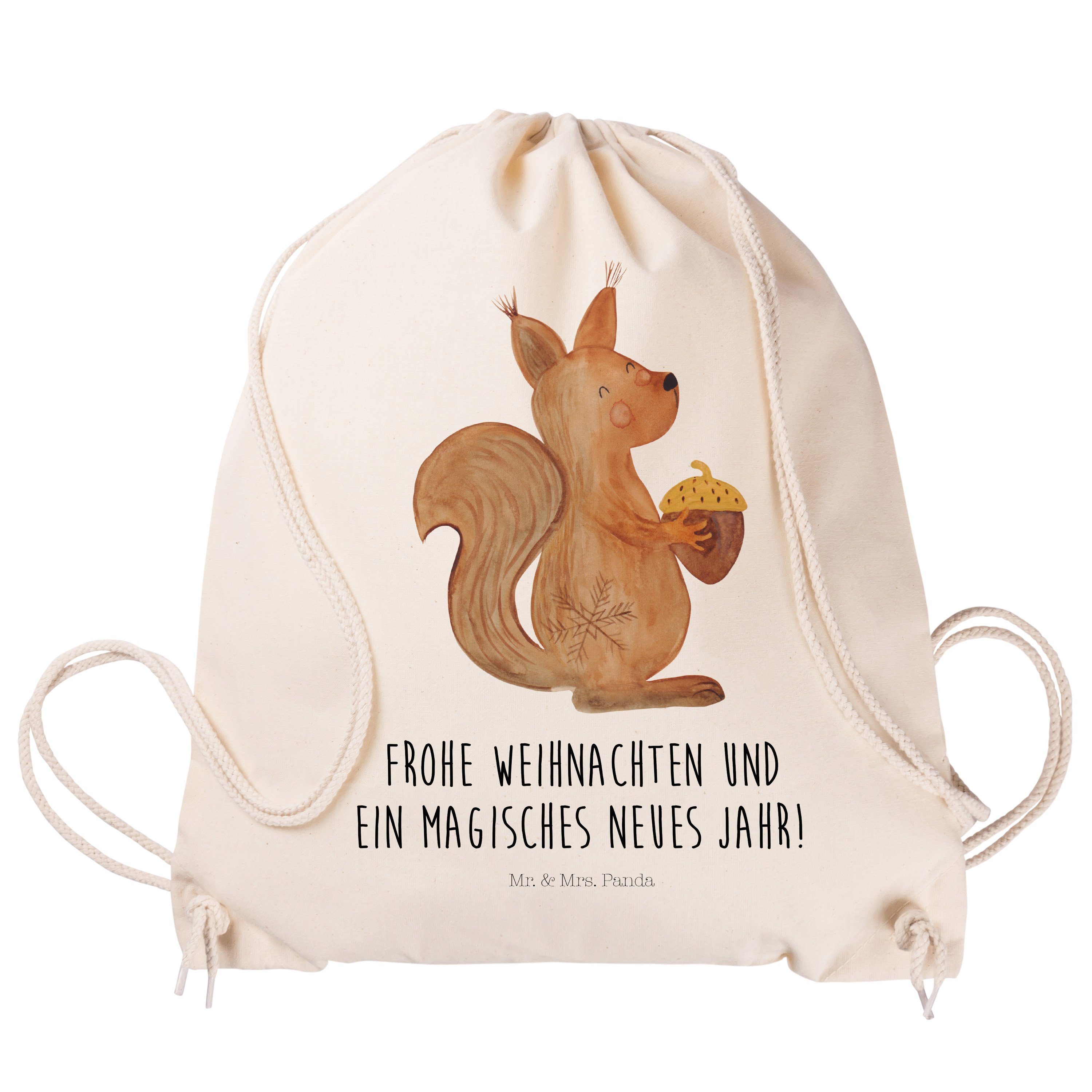 - Sportbe Mr. Sporttasche Mrs. Geschenk, Panda Weihnachtszeit Transparent - Beutel, & (1-tlg) Eichhörnchen