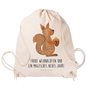 Mr. & Mrs. Panda Sporttasche Eichhörnchen Weihnachtszeit - Transparent - Geschenk, Beutel, Sportbe (1-tlg), Stabile Kordel