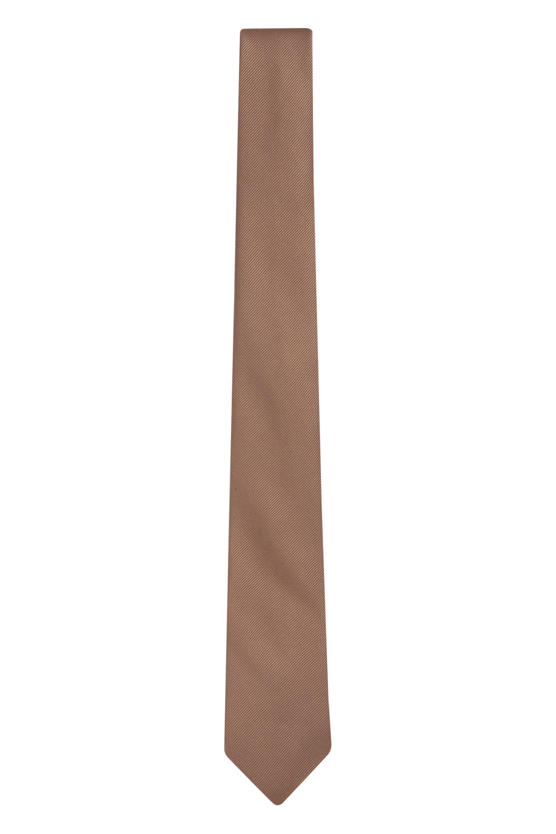 Next Krawatte Schmale (1-St) Neutral Twill-Krawatte Brown