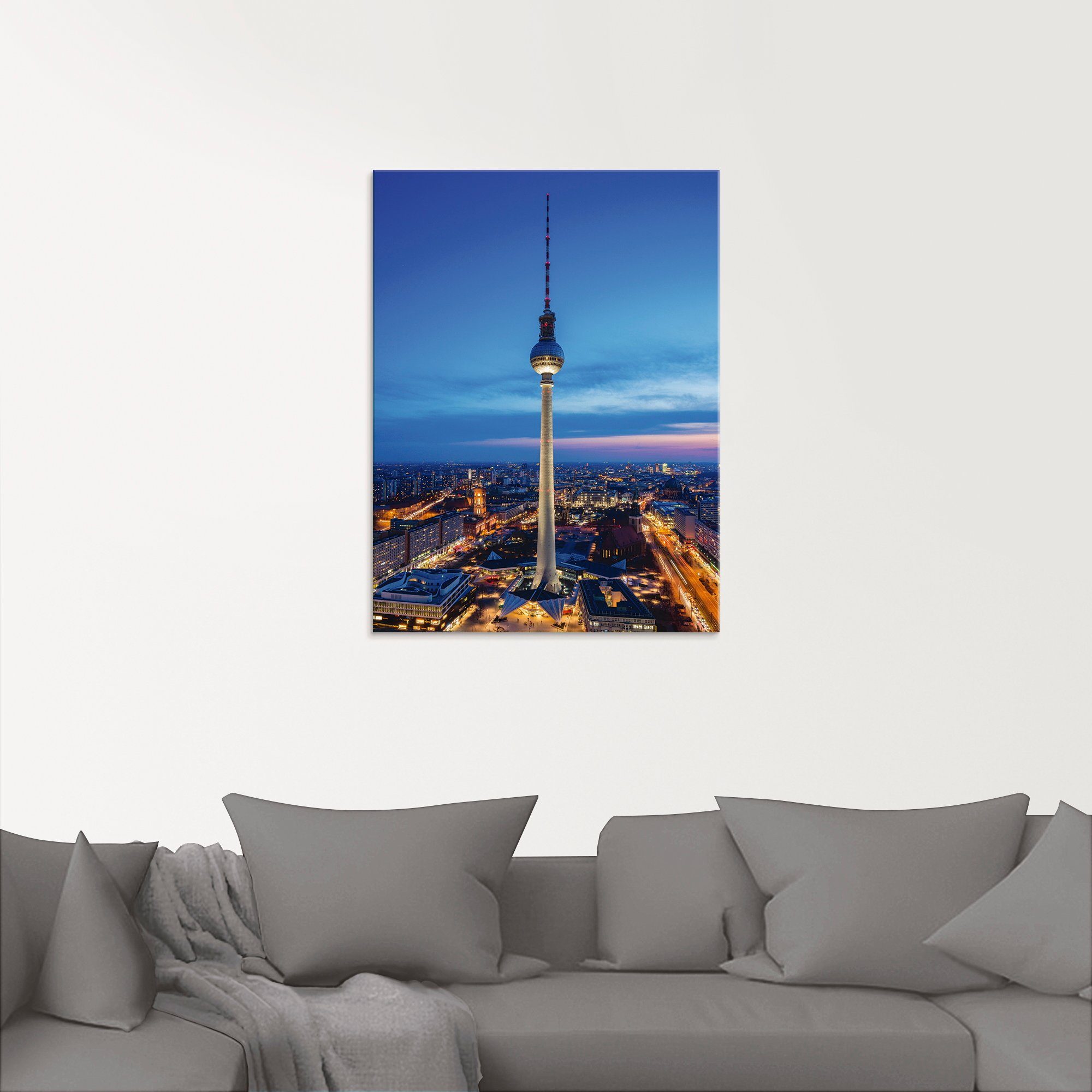 Artland Glasbild Berlin Fernsehturm, Deutschland (1 St), in verschiedenen Größen
