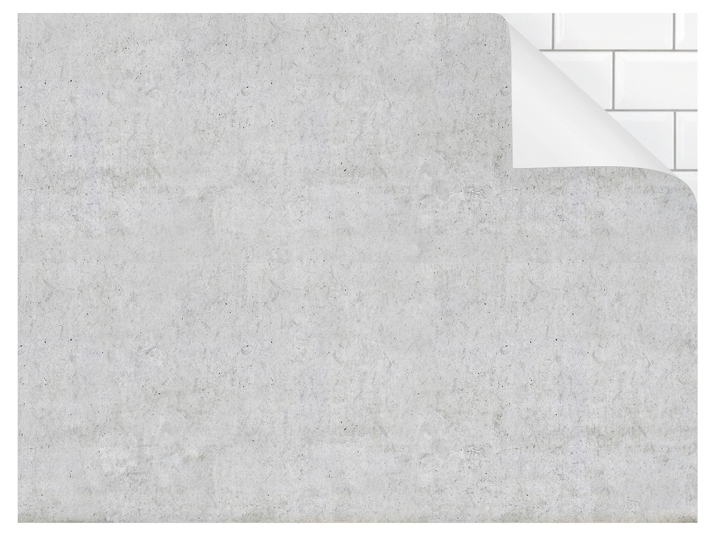 Bilderdepot24 Badrückwand grau fugenlose Wandverkleidung Bad mit Motiv, (Hartfolie matt » Selbstklebend SMART 0,35 mm), wasserfestes Wandpaneel Beton Ciré hell