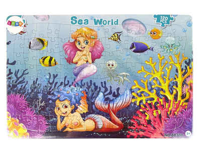 LEAN Toys Puzzle Meerjungfrau Mermaid Mädchen Puzzle Holzpuzzle Kinderpuzzle 120 Teile, Puzzleteile