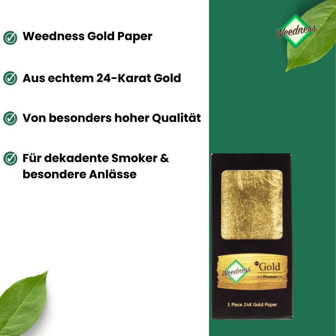 Weedness Feinpapier Gold Long Blättchen echtem Gold King 24 1 Paper Karat Paper aus Size