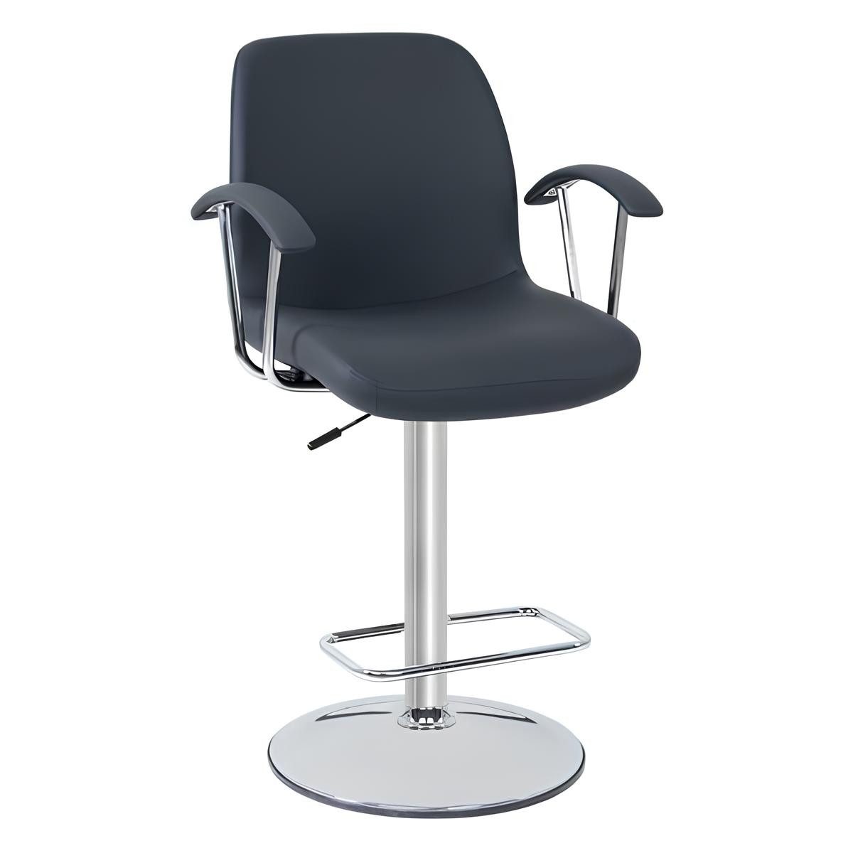 JVmoebel Barhocker Eleganter grauer Designer Barhocker aus Metall mit Kunstlederbezug (1 St), Made in Europa