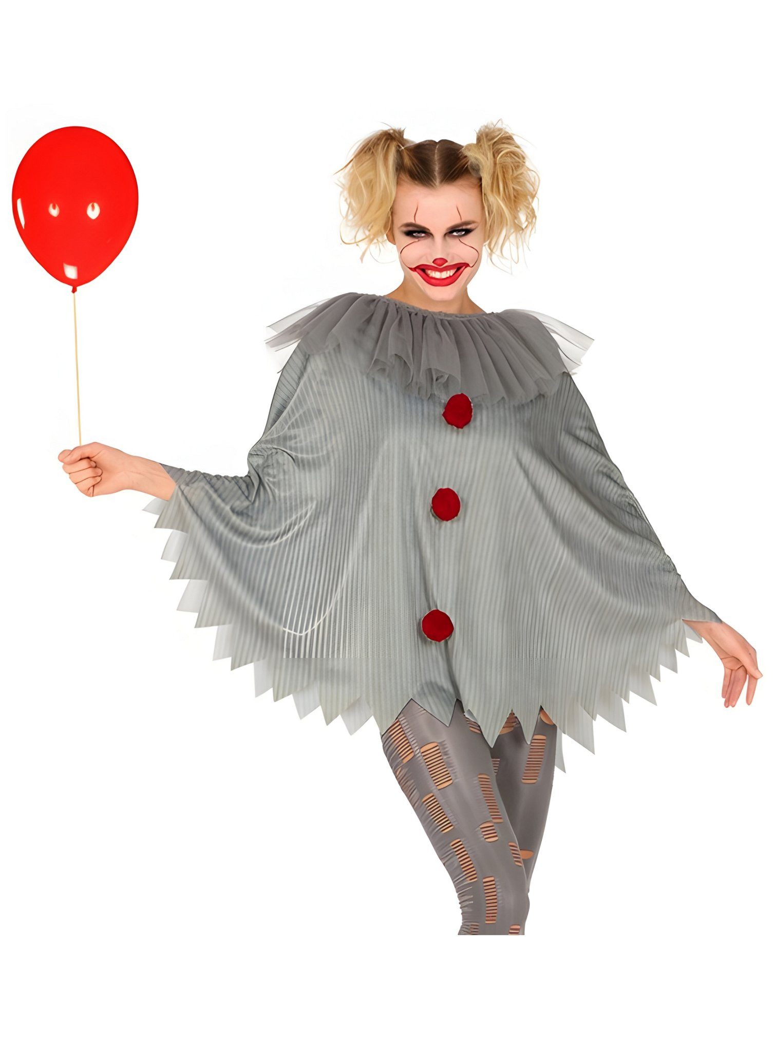 Metamorph Clown-Kostüm Horror Clown Damenkostüm, Furchterregendes Killerclown-Kleid für mutige Frauen