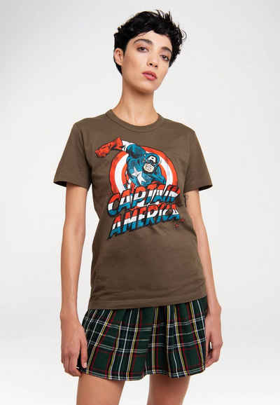 LOGOSHIRT T-Shirt Marvel – Captain America mit trendigem Superhelden-Print