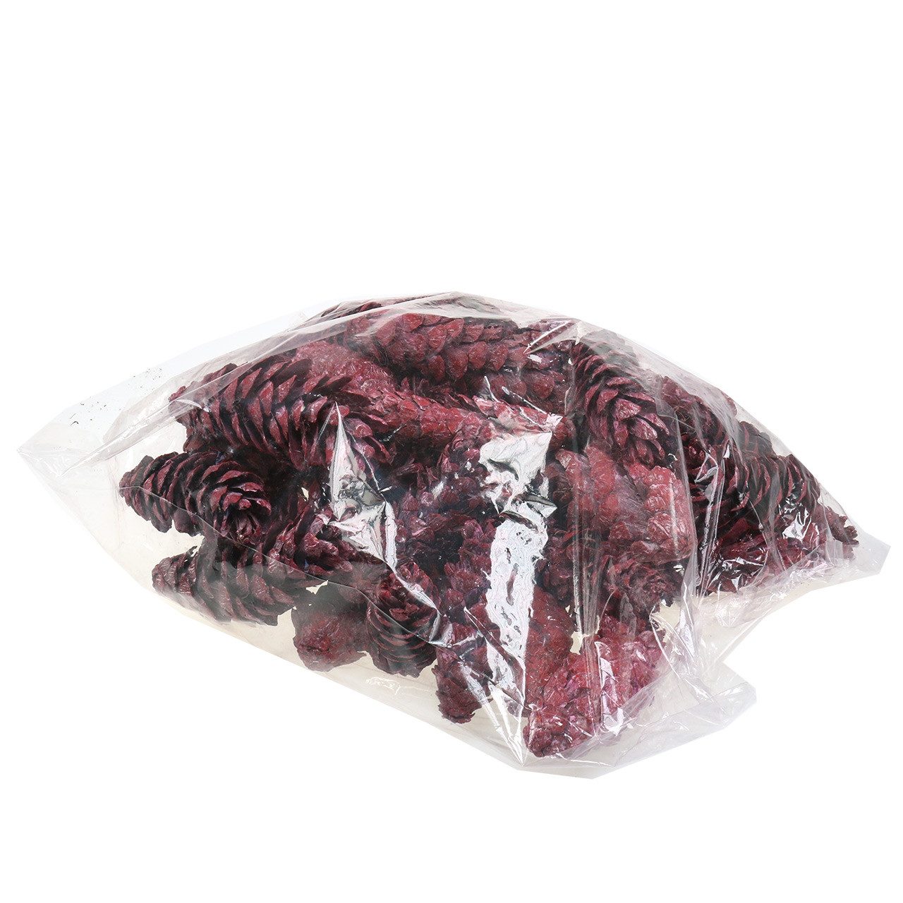 Trockenblume Strobus Zapfen Deko Rot Weiß gewaschen Weihnachten 50 St, Florists Products, Höhe 7 cm