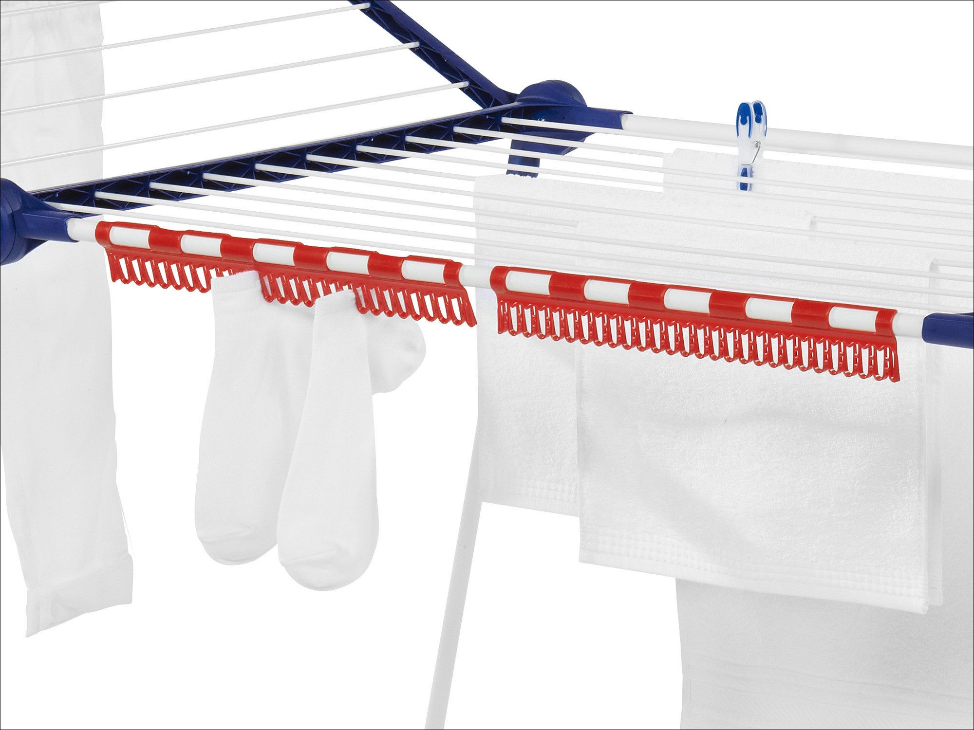 Leifheit Wand-Wäscheleine Kleinteilehalter 2er Set, Platz für 27 Kleinteile, 2er Set, aufhängen ohne Klammern