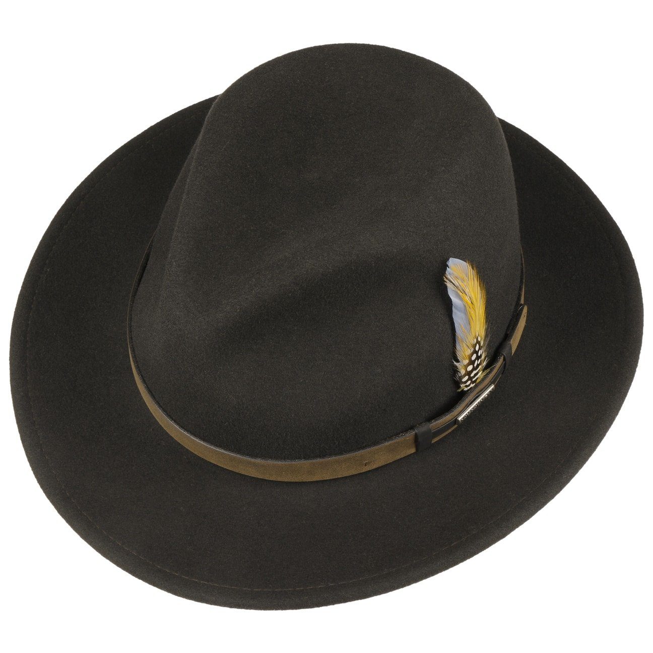 mit Wollfilz braun in Made USA Filzhut Stetson (1-St) Lederband,