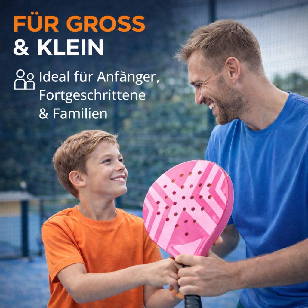Outdoorn Padelschläger Padel Tennis Schläger Profi Racket Erwachsene – Anfänger Padelschläger, (Packung)