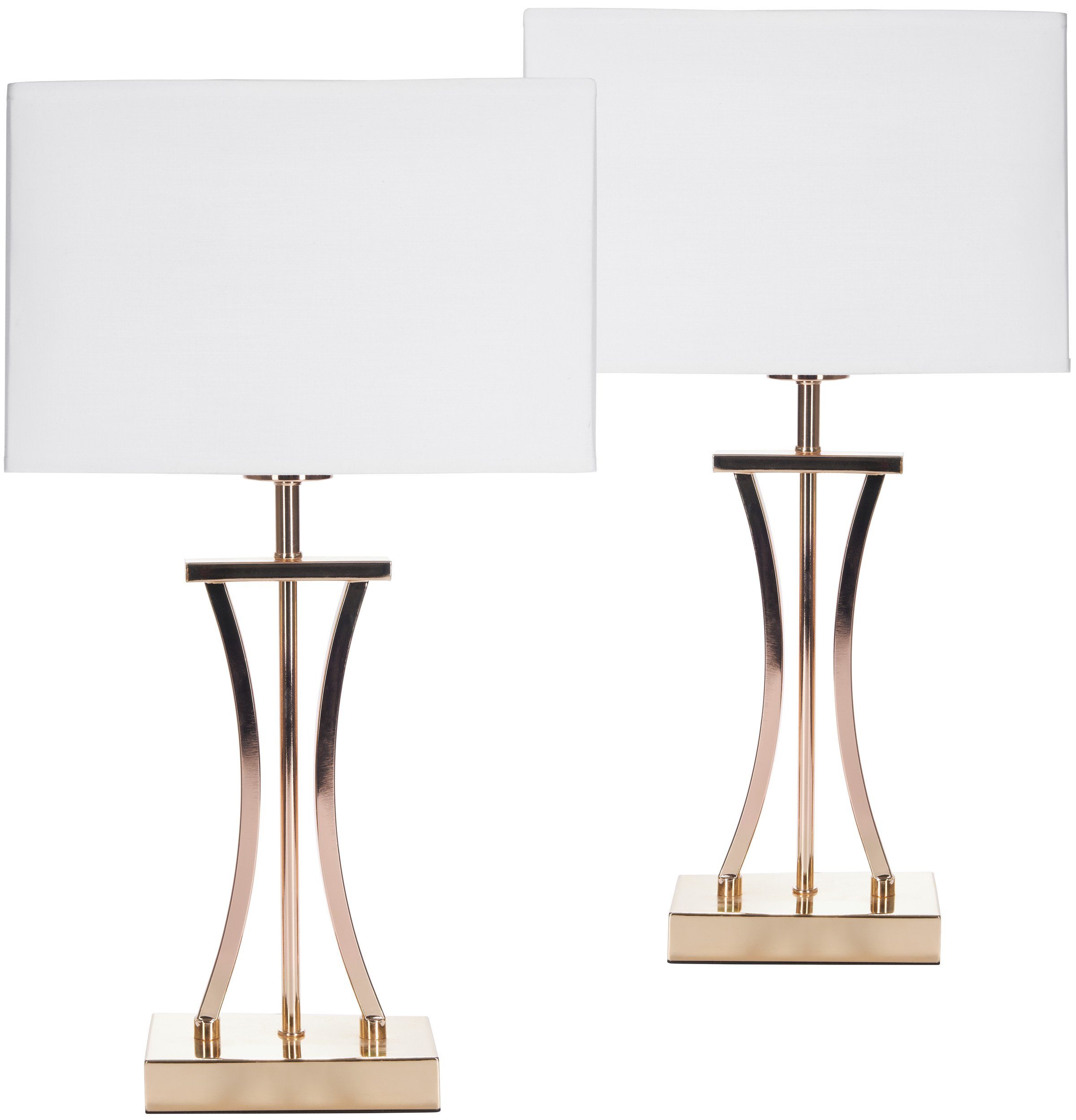 BRUBAKER Nachttischlampe Tischlampe Goldene Säule - günstig online kaufen