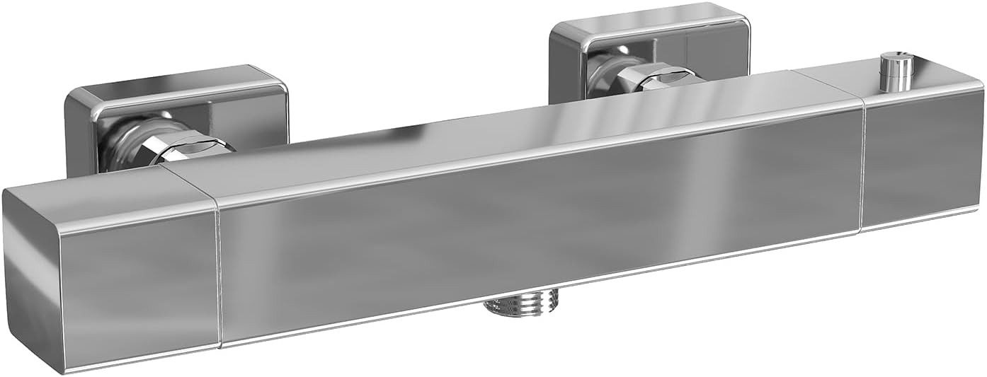 GarveeMore Duscharmatur mit Thermostat Set,Duschthermostat Mischbatterie Wandmontage Brausegarnitur mit Handbrause, Thermostat Dusche, 38°C Sicherheitst.