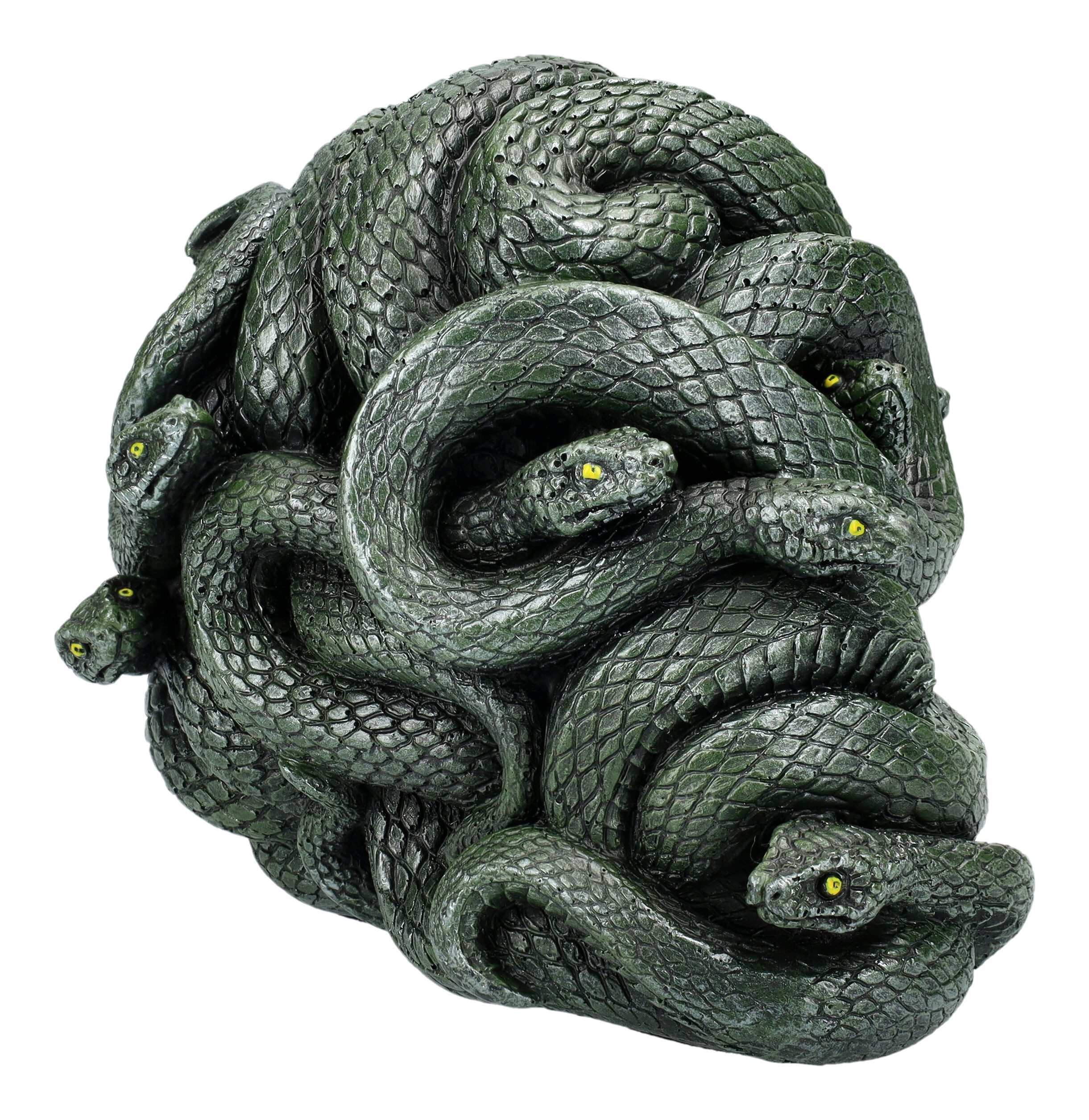 Figuren Shop GmbH Dekofigur Schlangen Schädel – Totenkopf Figur Gothic Dekoobjekt 12 cm Dekofigur