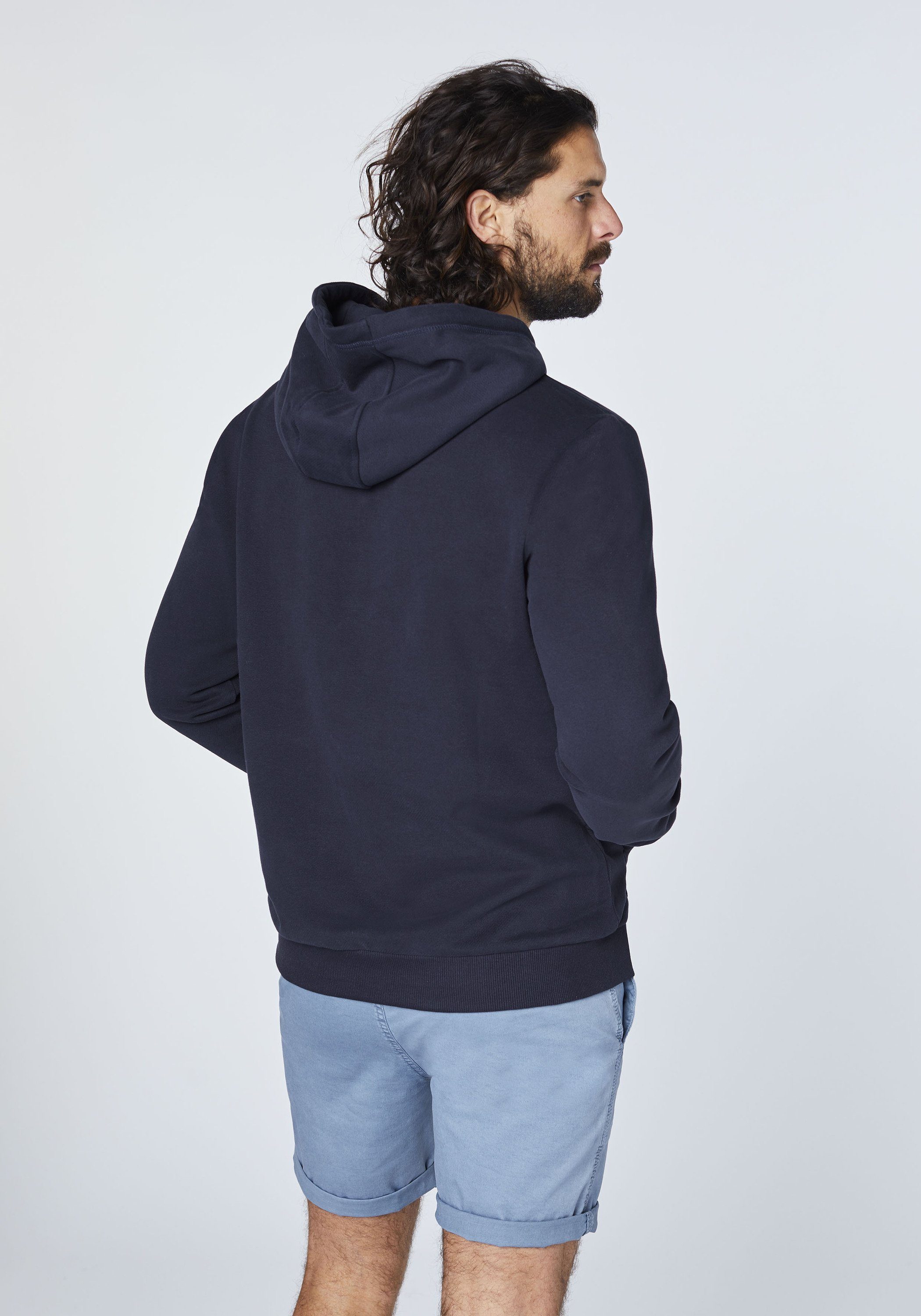 Hoodie Chiemsee Jumper-Motiv dunkel blau Kapuzensweatshirt mit 1