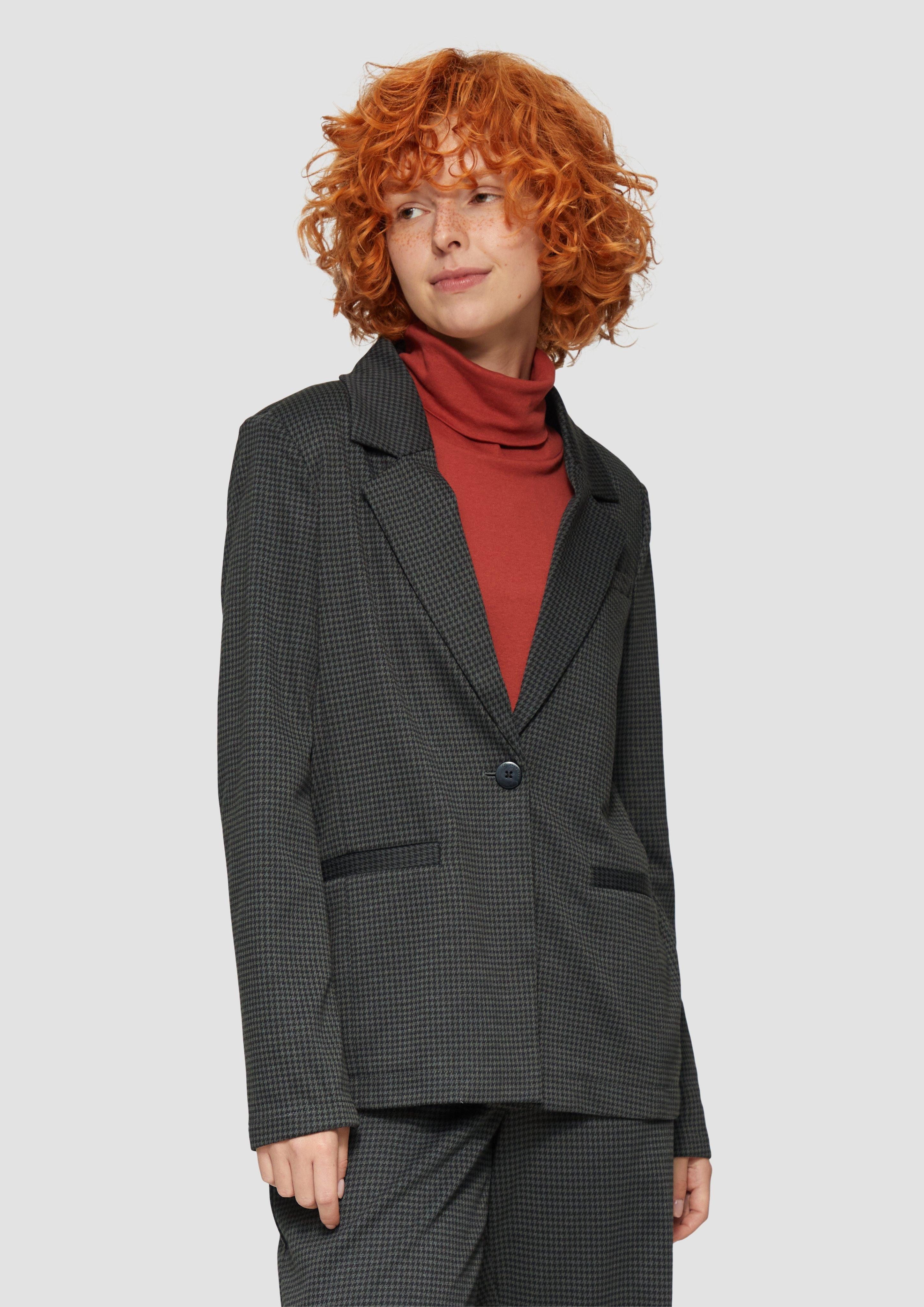 QS Jackenblazer Karierter Blazer aus Viskosemix günstig online kaufen
